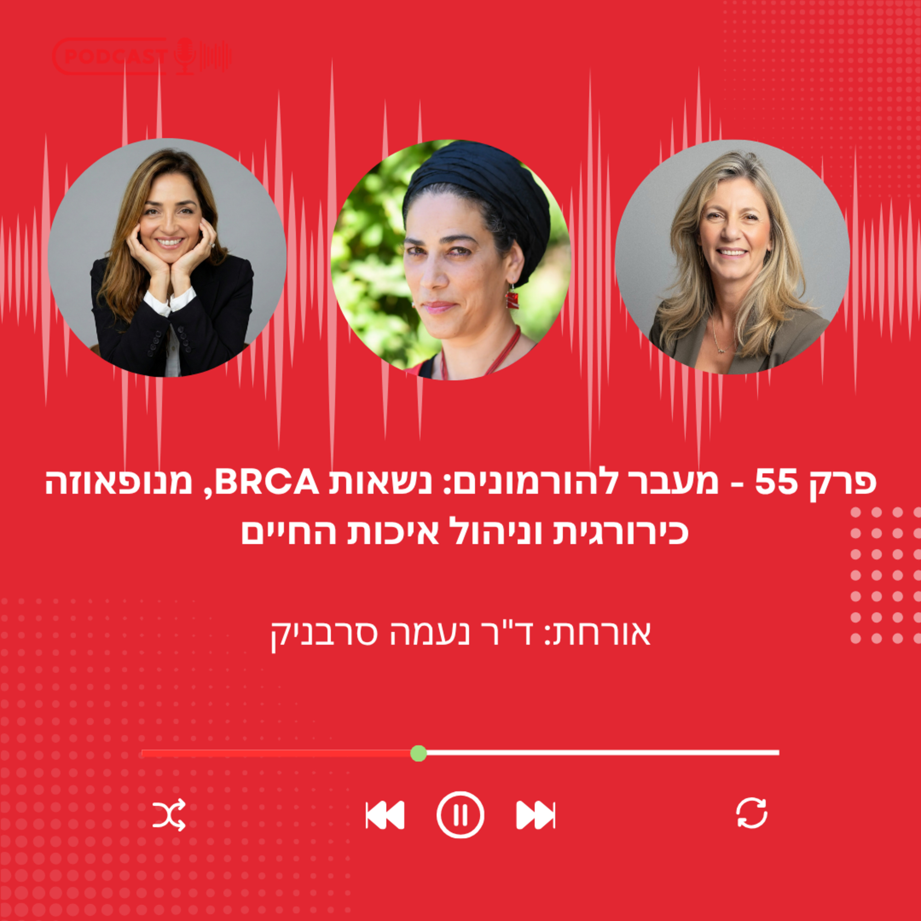 פרק 55: מֵעֵבֶר להורמונים - נשאות BRCA, מנופאוזה כירורגית וניהול איכות החיים עם ד"ר נעמה סרבניק
