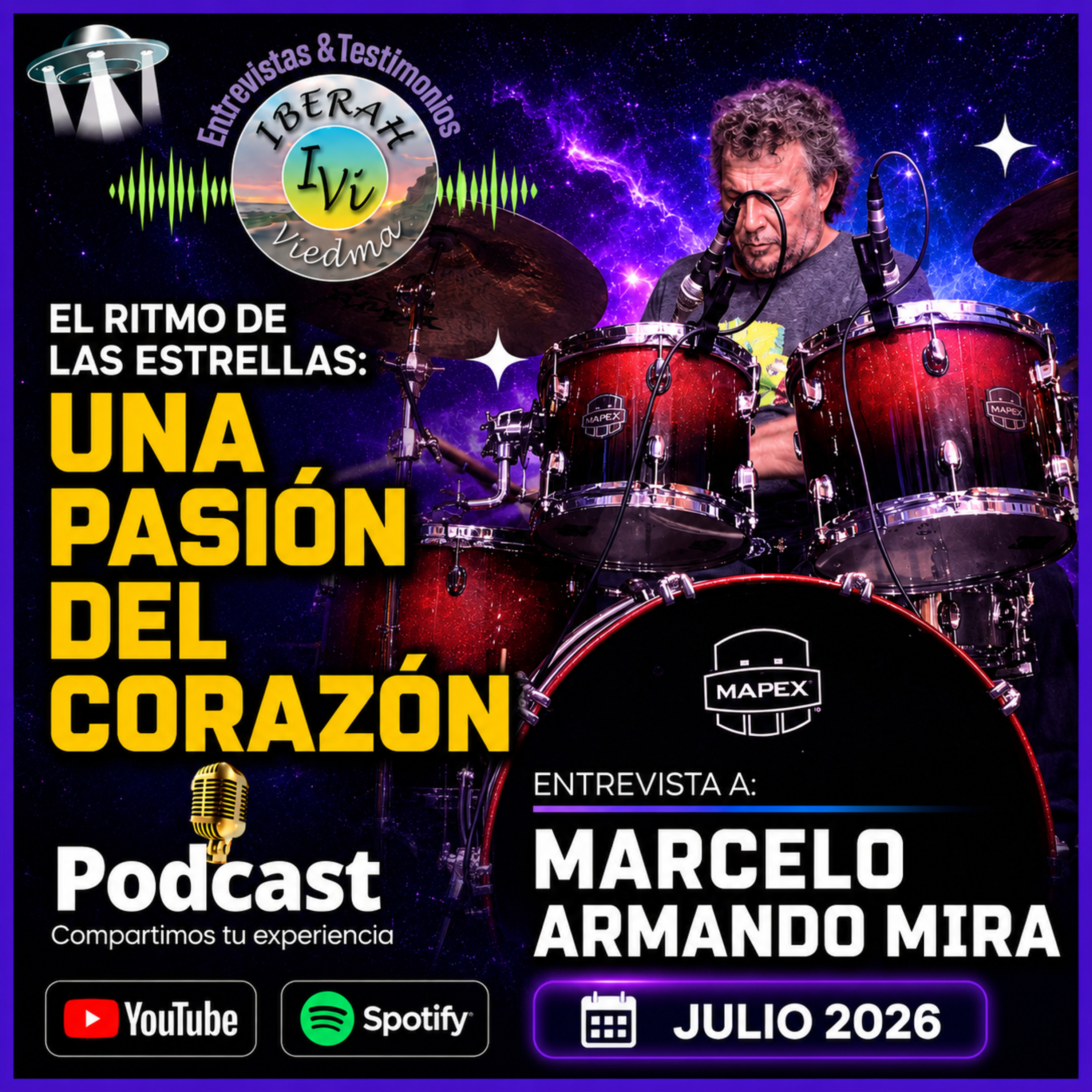 El ritmo de las estrellas: UNA PASIÓN DEL CORAZÓN, Marcelo Armando Mira. #baterista #zildjian #mapex #promark #remo #bateria episode artwork