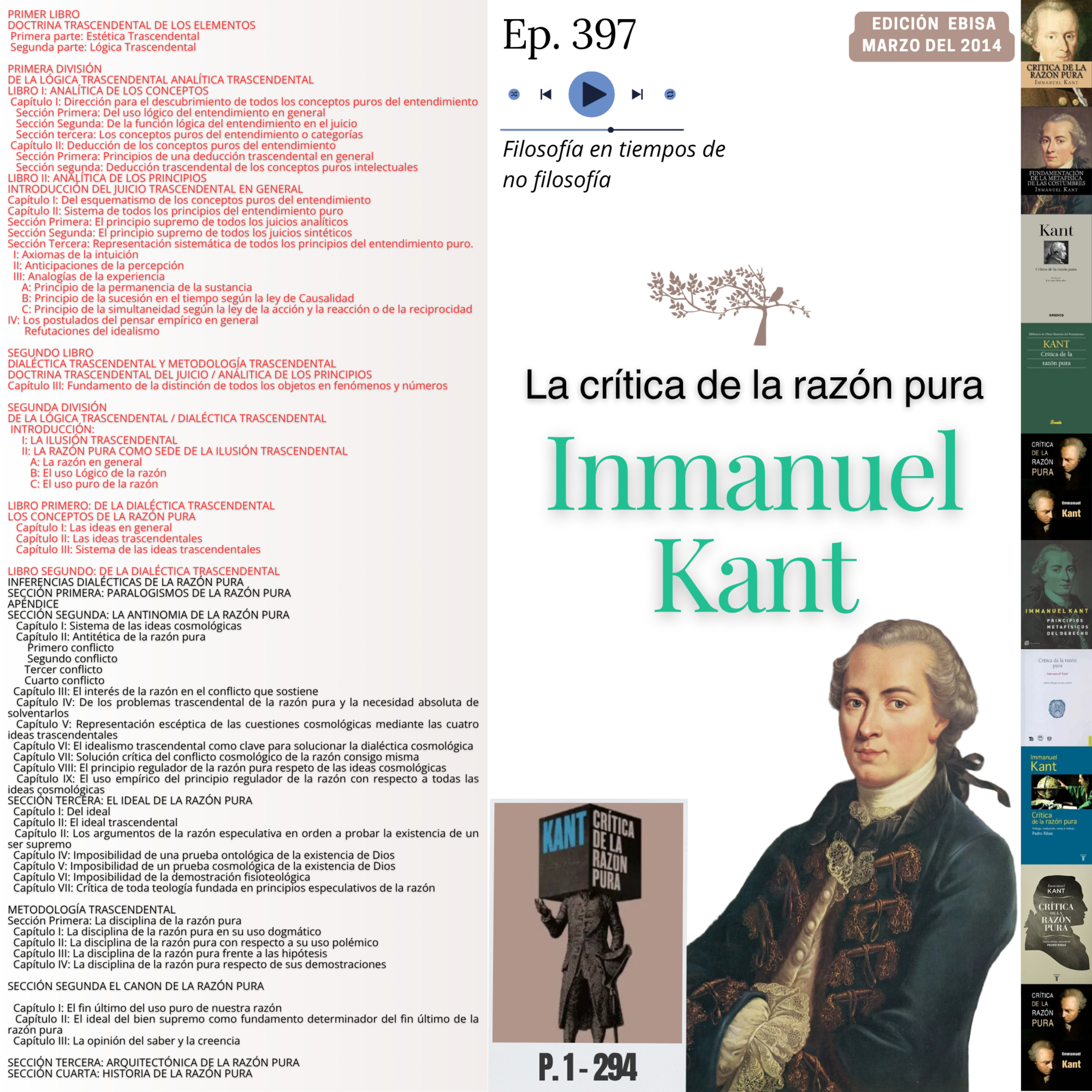 #397 LA CRÍTICA DE LA RAZÓN PURA #Día28 | RESUMEN LA DOCTRINA TRASCENDENTAL DE LOS ELEMENTOS episode artwork