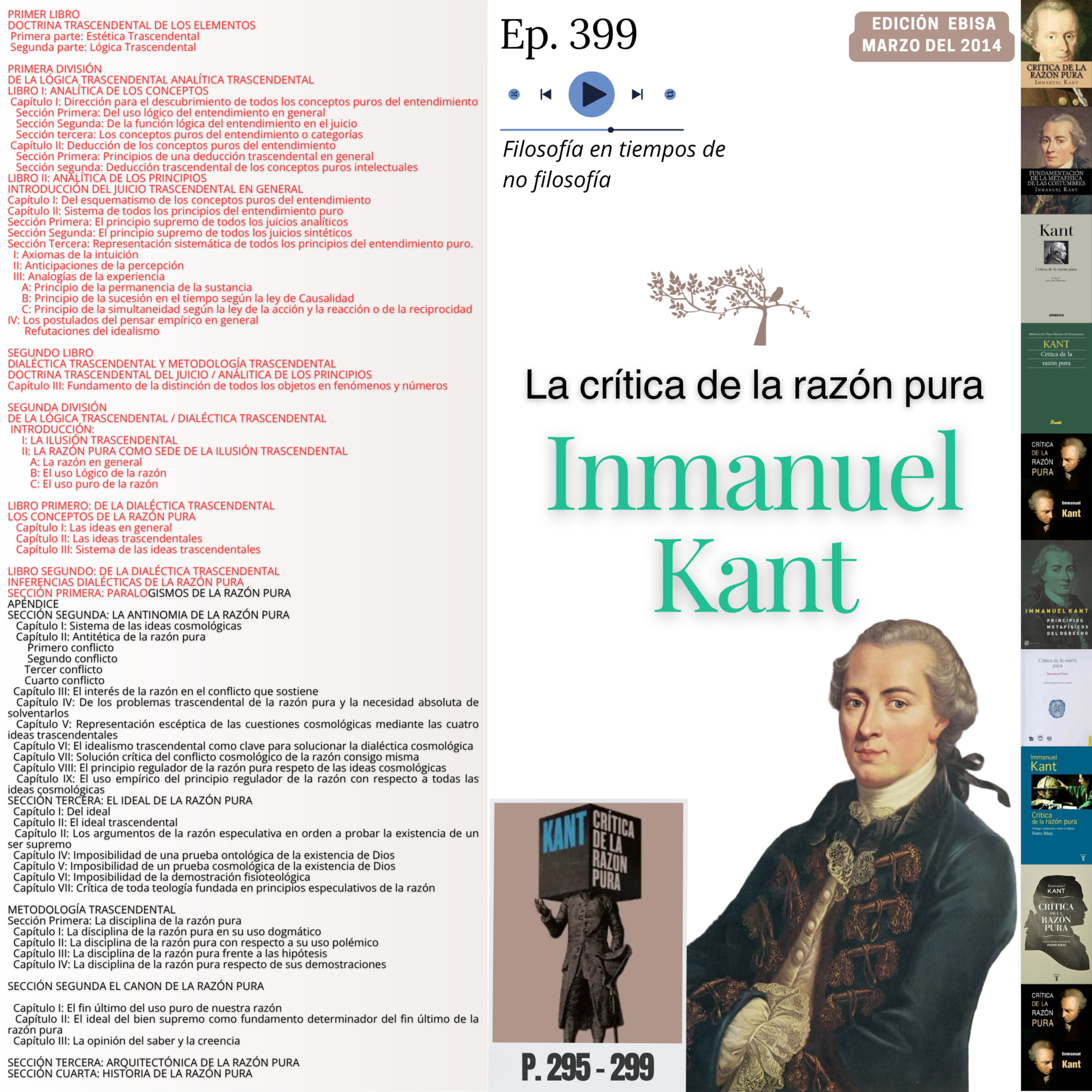 #399 LA CRÍTICA DE LA RAZÓN PURA #Día30 | LIBRO II: ECCIÓN PRIMERA: PARALOGISMOS DE LA RAZÓN PURA | 1°Parte episode artwork