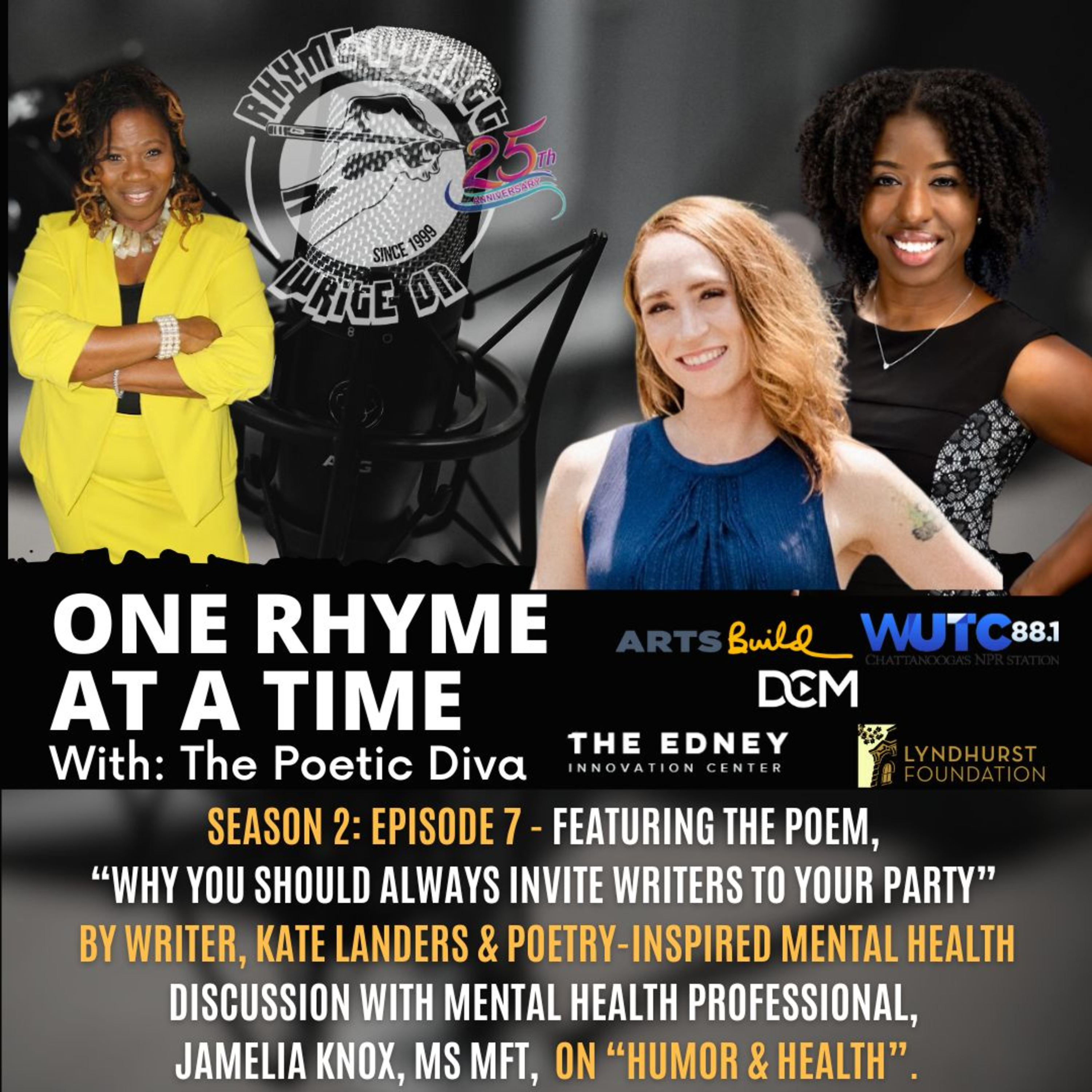 One Rhyme At A Time – Humor & Mental Health – featuring Kate Landers and Jamelia Knox, MS MFT