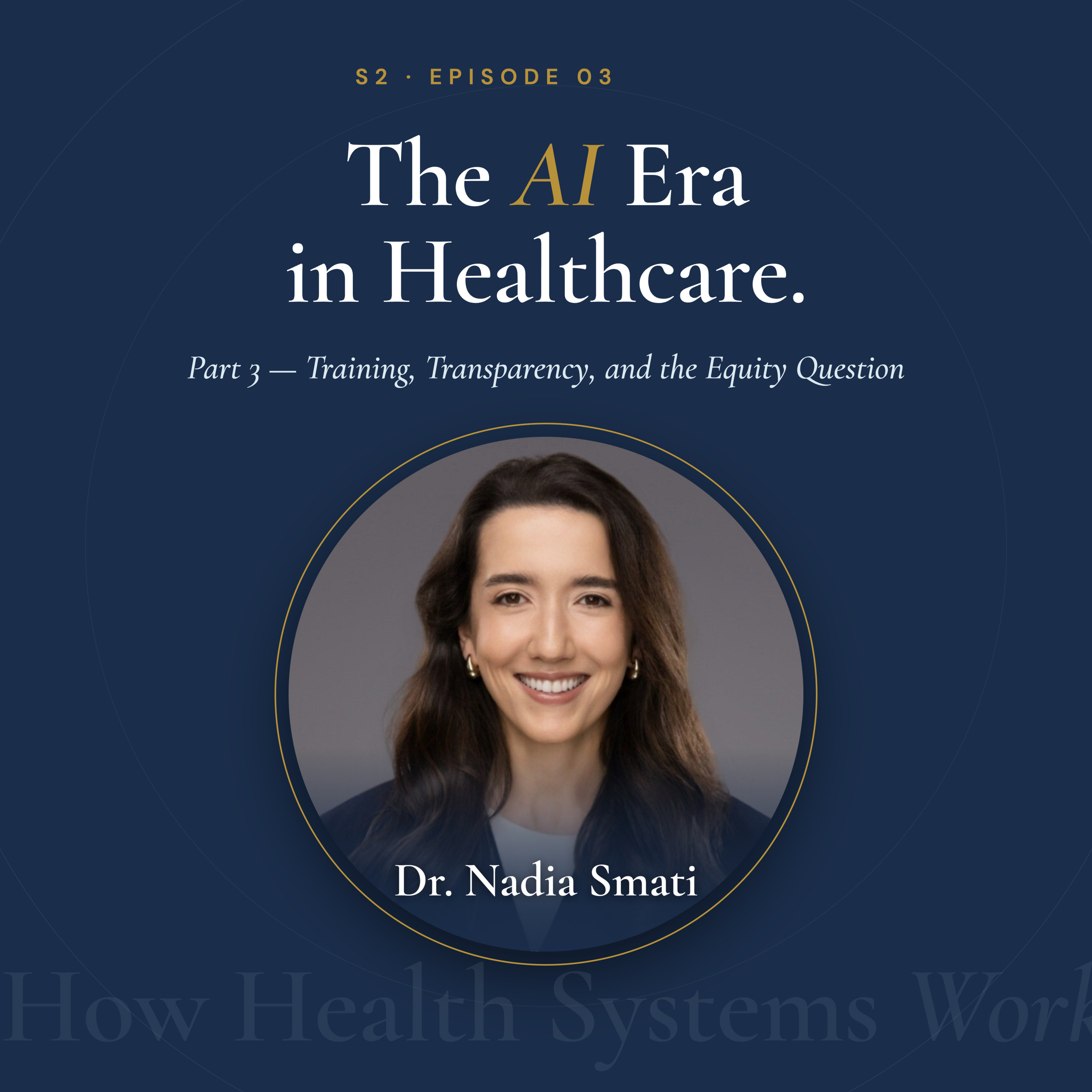 The AI Era in Healthcare. Part 3 — Training, Transparency, and the Equity Question with Dr. Nadia Smati episode artwork