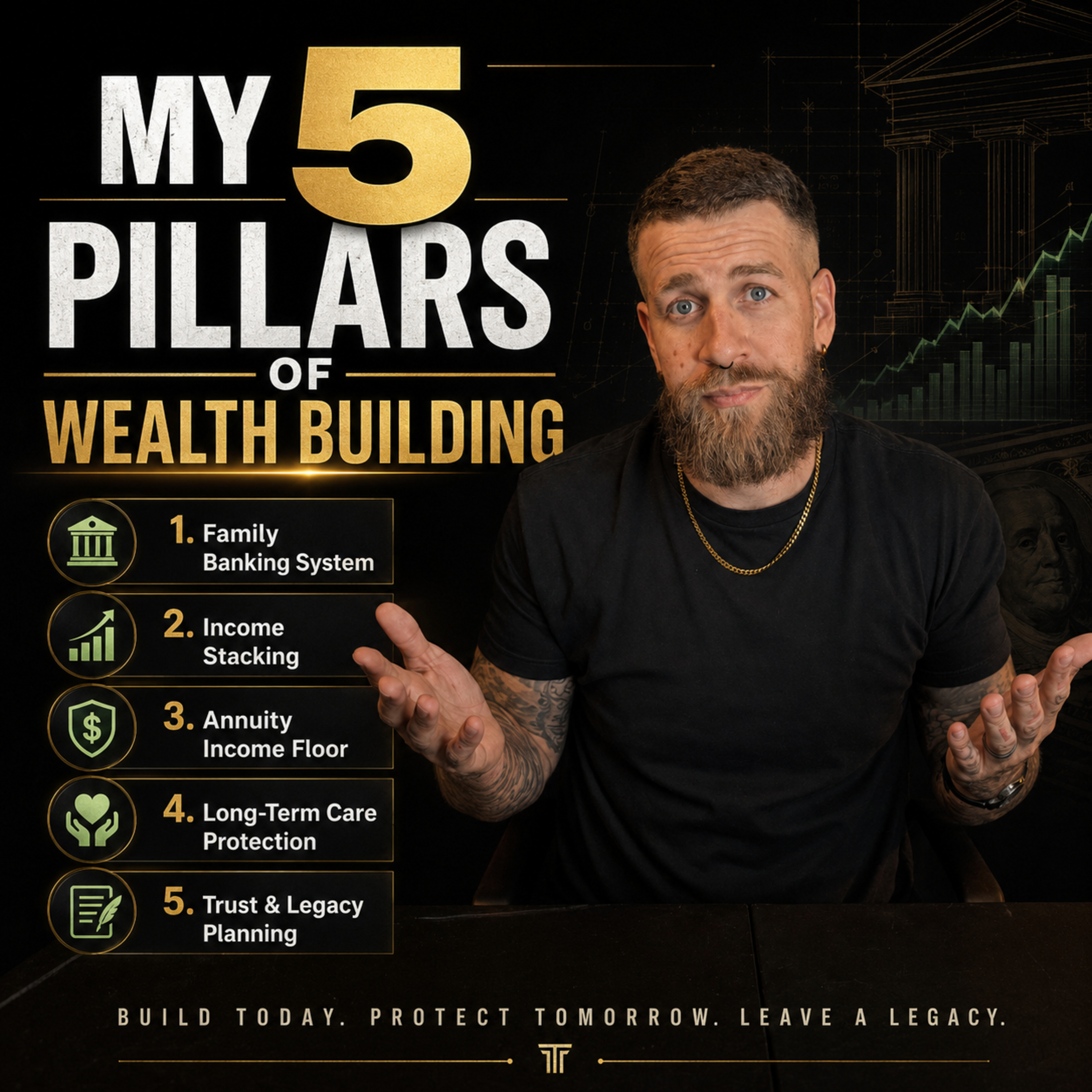 Episode #117 What Happens If Your Income Stops? Here's My 5 Pillars of Building & Securing Your Wealth episode artwork