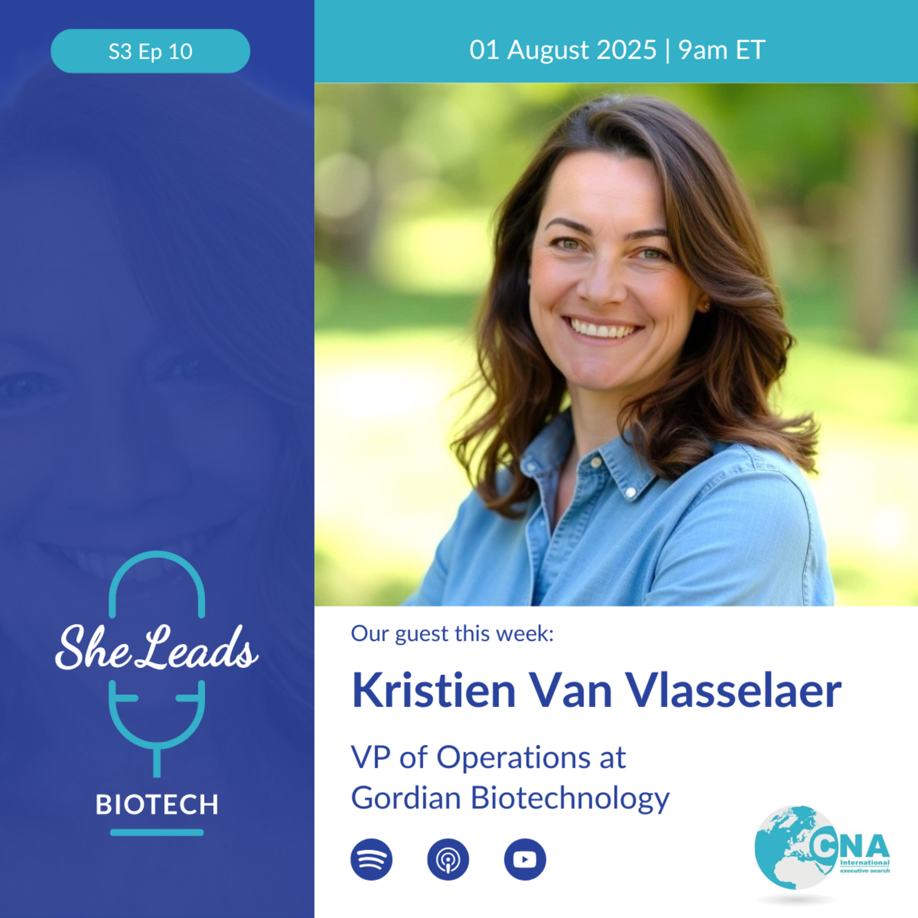 S3 E10 Kristien Van Vlasselaer, VP of Operations at Gordian Biotechnology  episode artwork