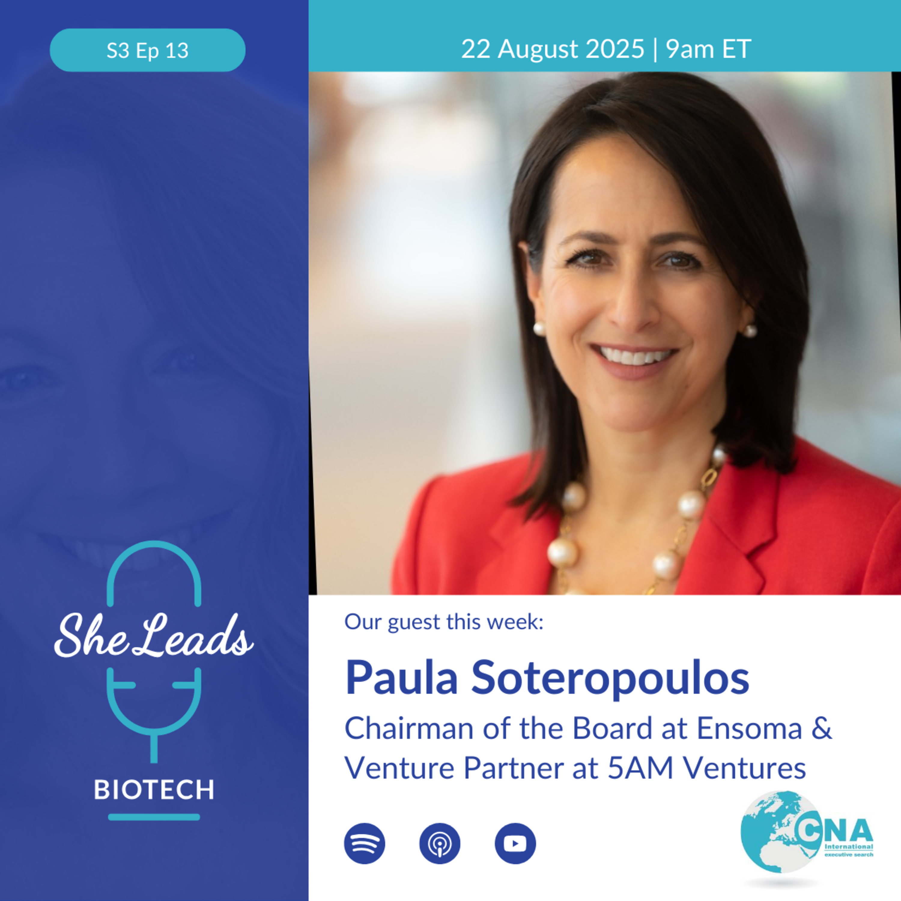 S3 E13 Paula Soteropoulos , Chairman of the Board at Ensoma & Venture Partner @ 5AM Ventures episode artwork