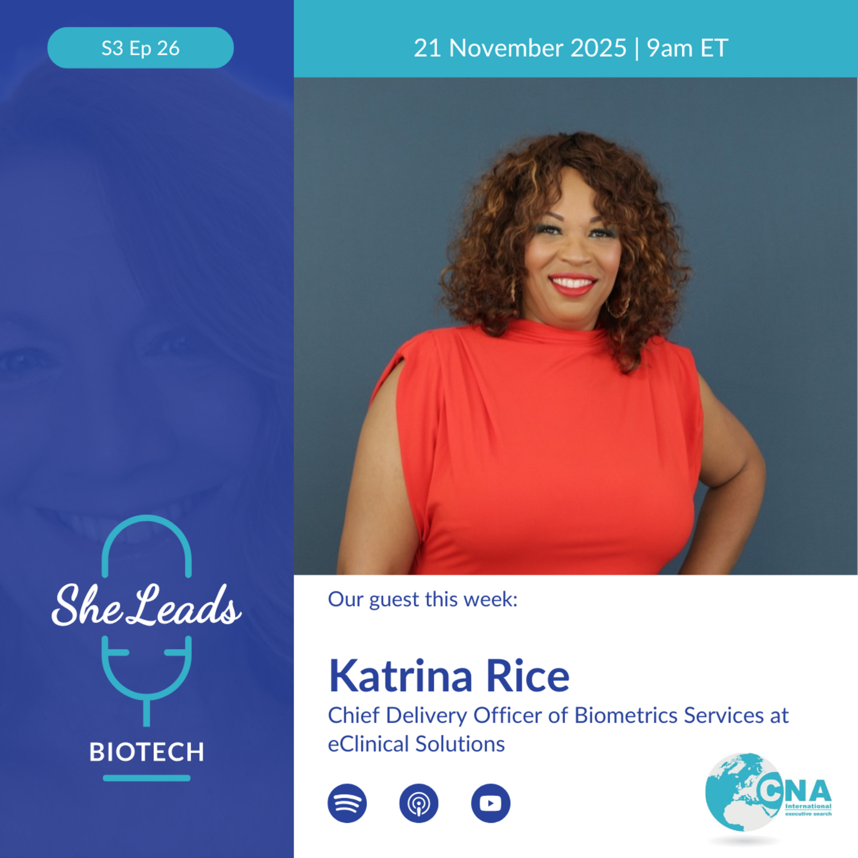 S3 E26, Katrina Rice - Chief Delivery Officer of Biometrics Services at eClinical Solutions episode artwork