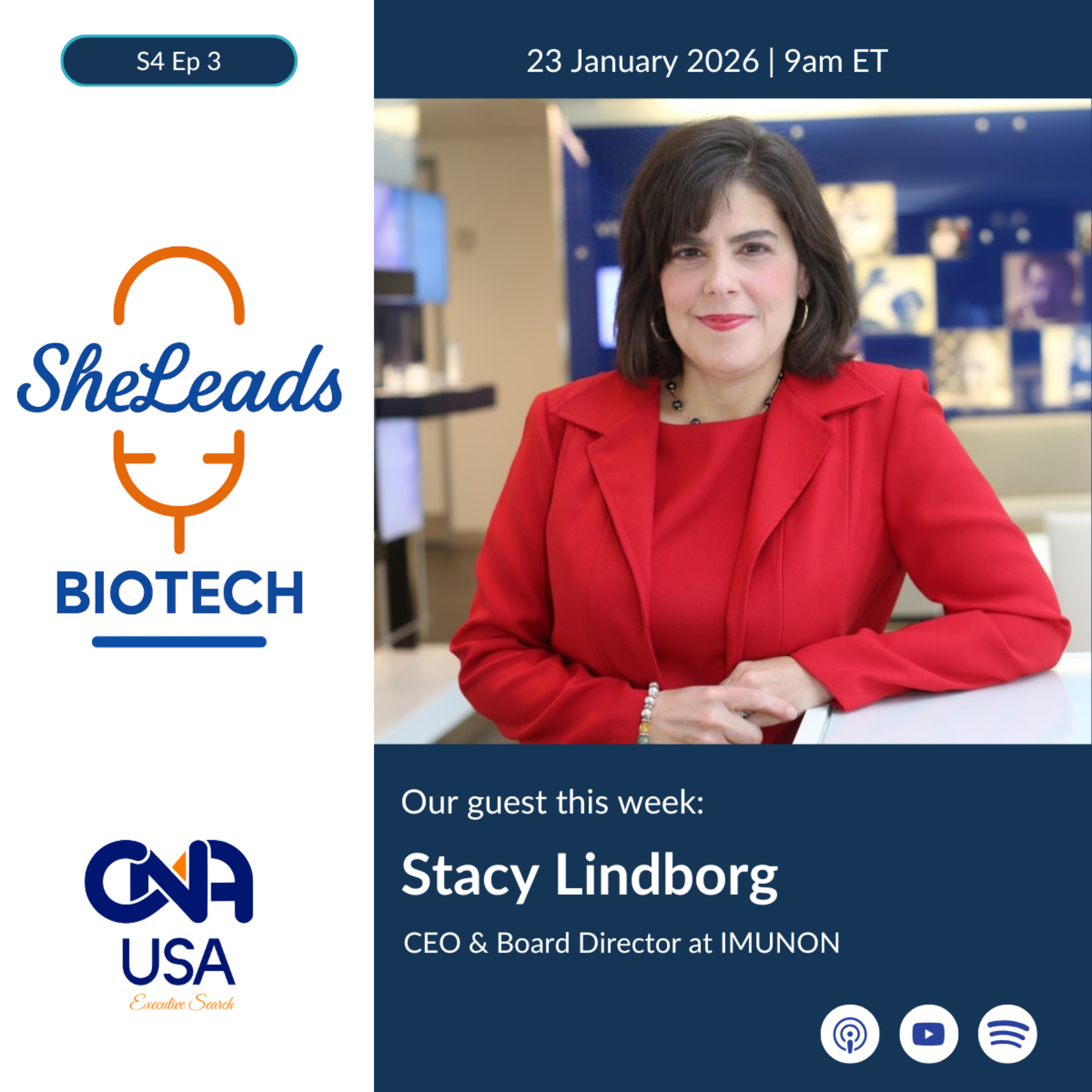 S4 E3, Stacy Lindborg - CEO & Board Director at IMUNON episode artwork