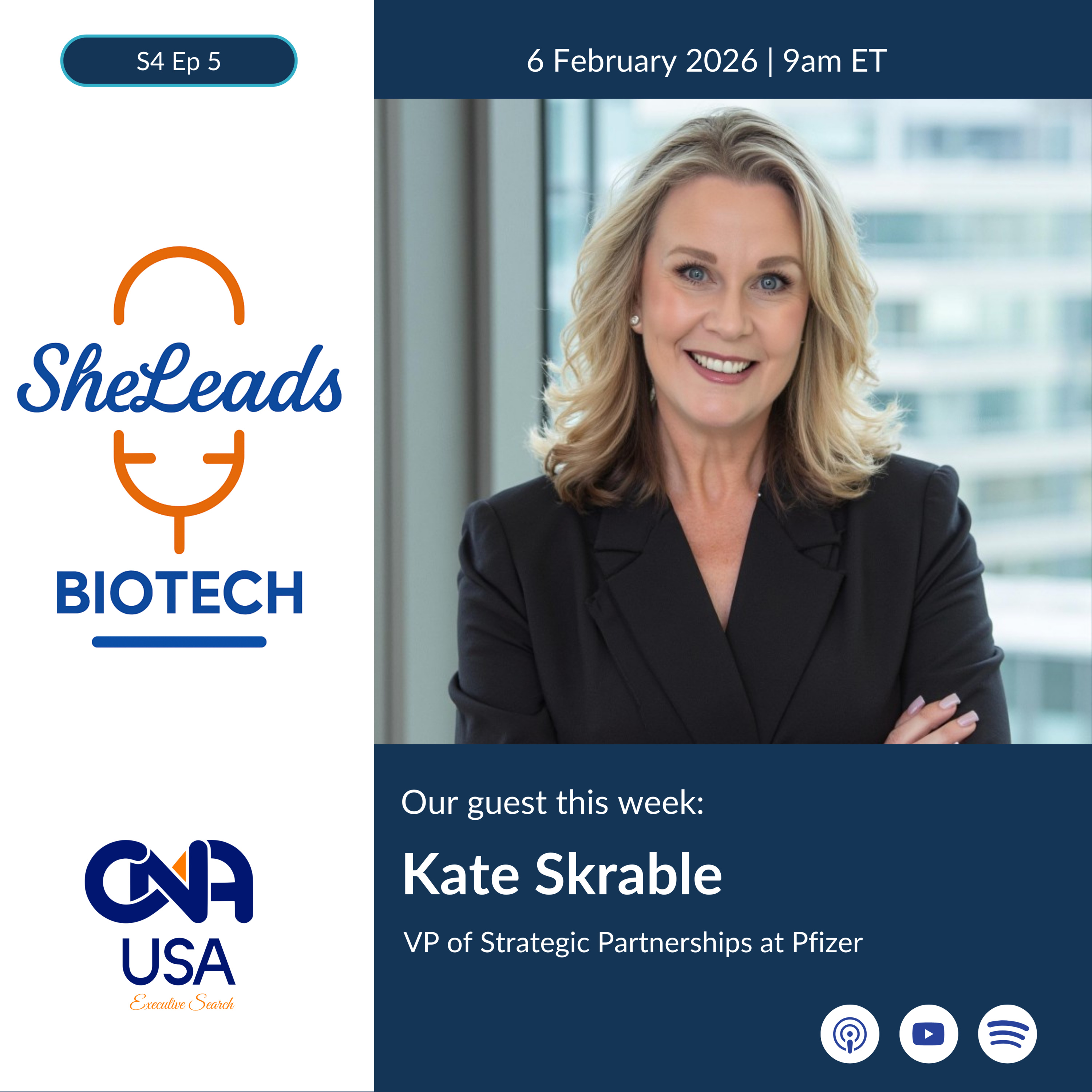 S4 E5, Kate Skrable, VP of Strategic Partnerships at Pfizer episode artwork