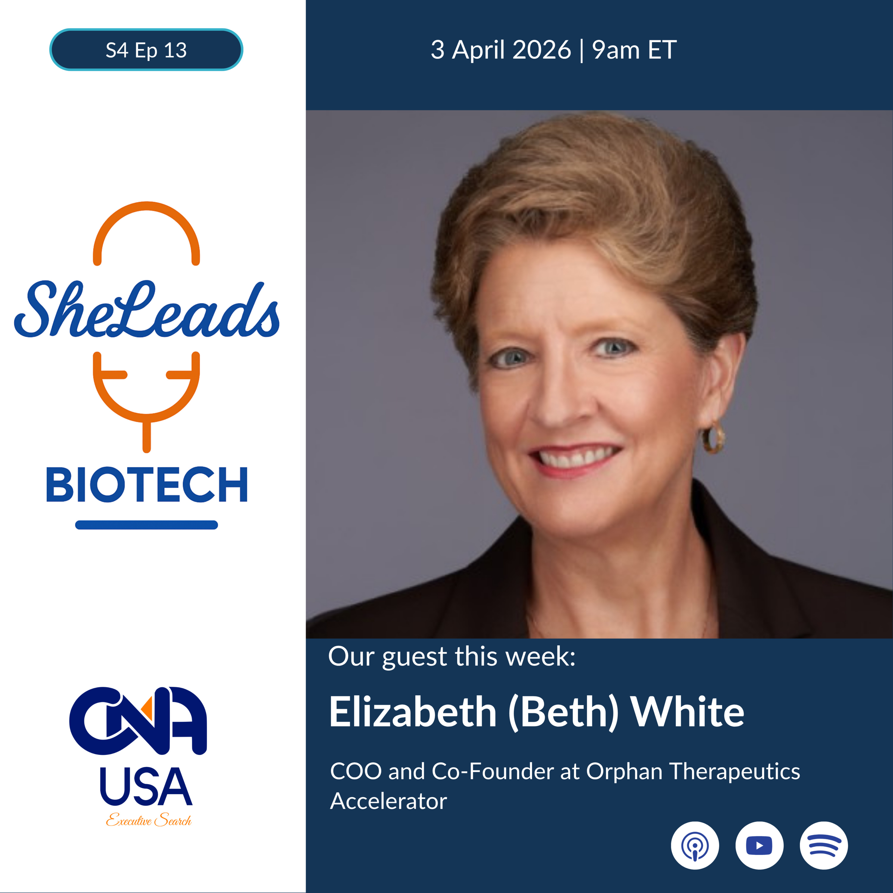 S4 E13 - Elizabeth (Beth) White, COO and Co-Founder at Orphan Therapeutics Accelerator episode artwork