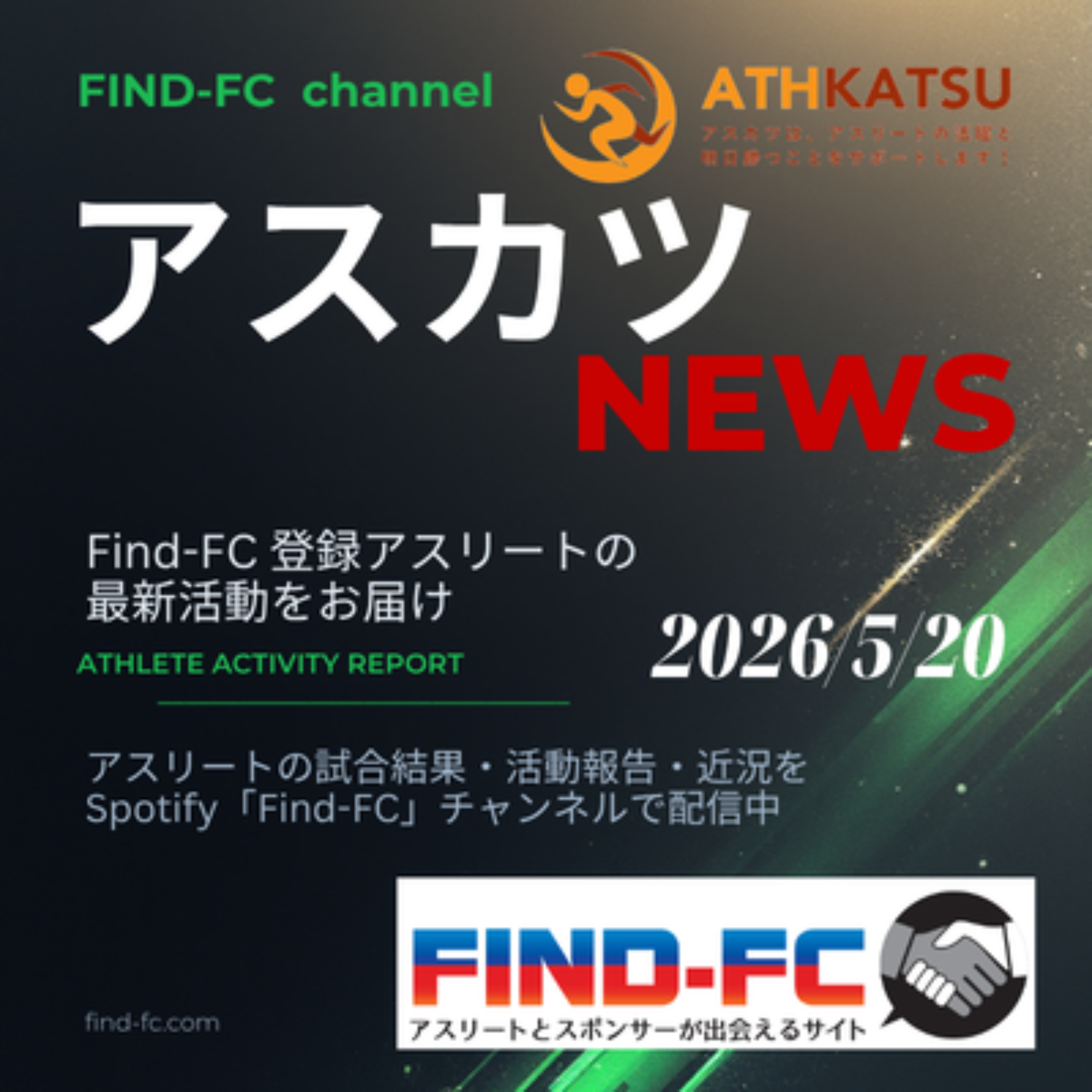 2026/5/20【アスカツニュース】早大アナ研・中山＆佐々木と届ける、海外遠征・新競技・AI活用まで！最新アスリートトピックス配信！ episode artwork