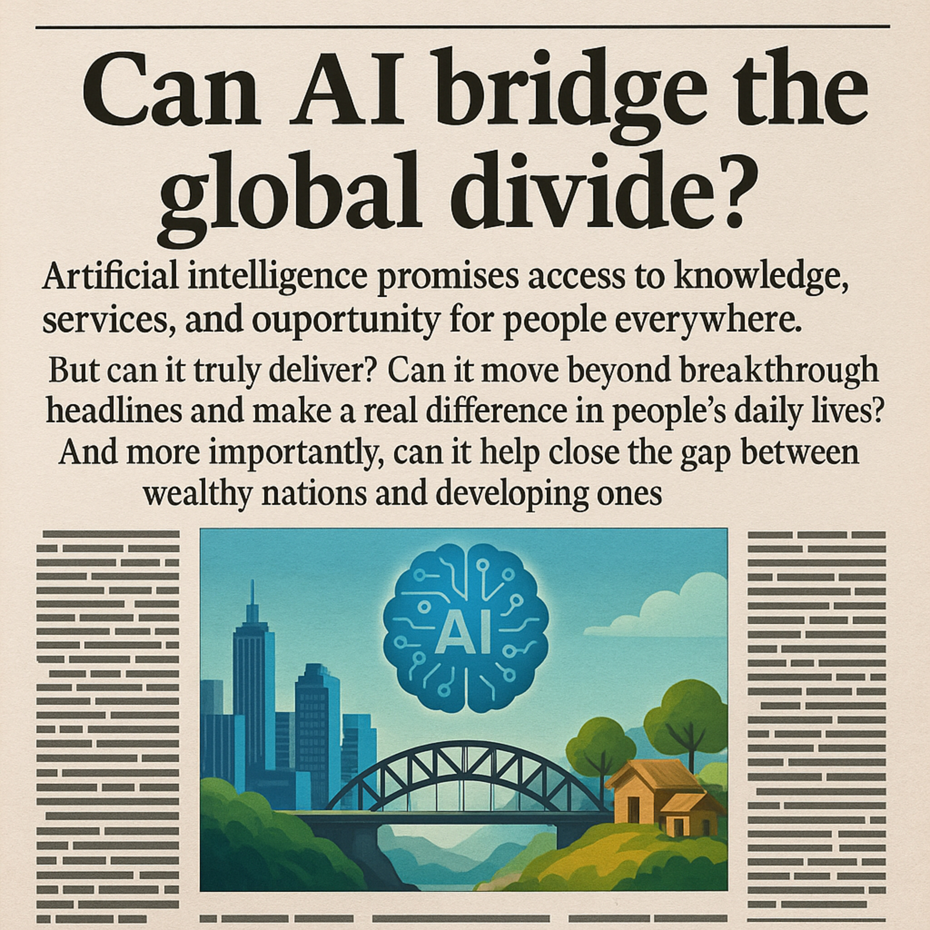 AIは世界の格差を埋められるか？ Can AI Bridge the Global Divide?