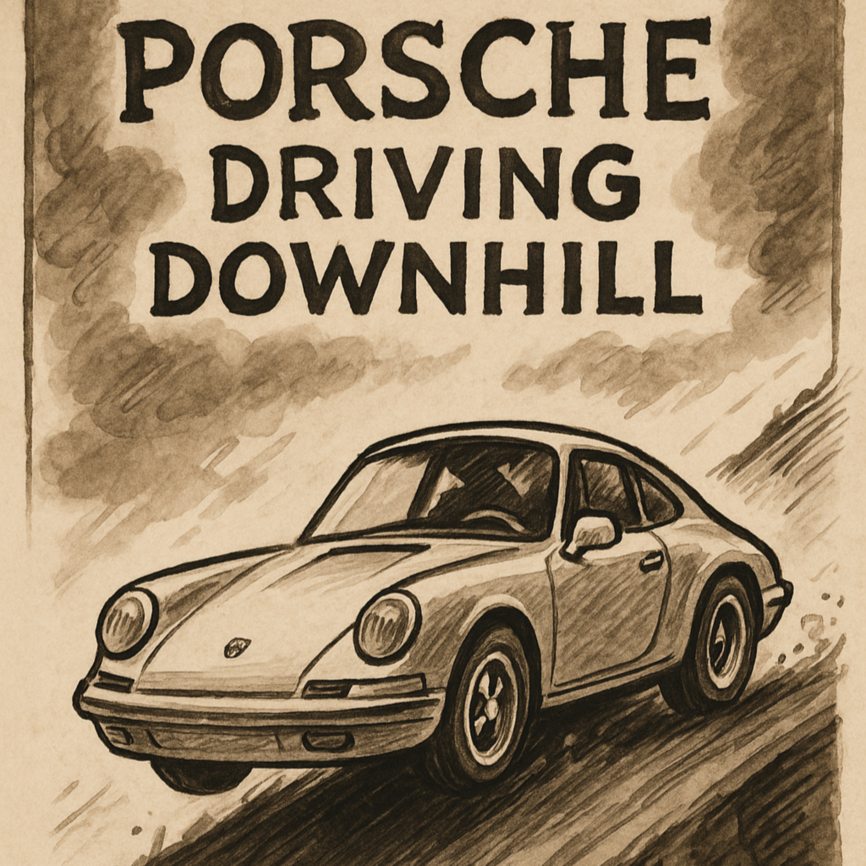 Porsche Driving Downhill / 下り坂を走るポルシェ