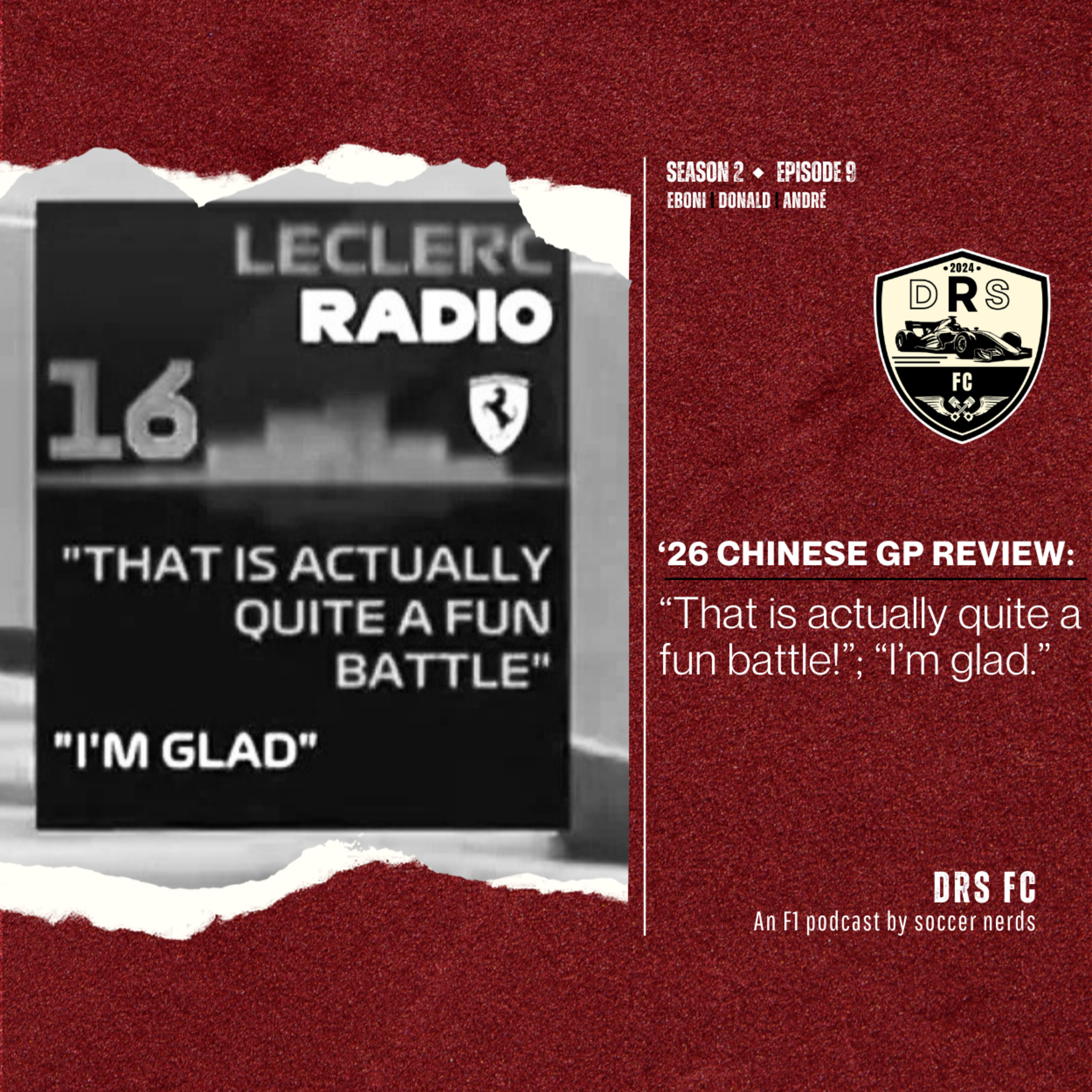 '26 CHINESE GP REVIEW: "That is actually quite a fun battle!"; "I'm glad." episode artwork