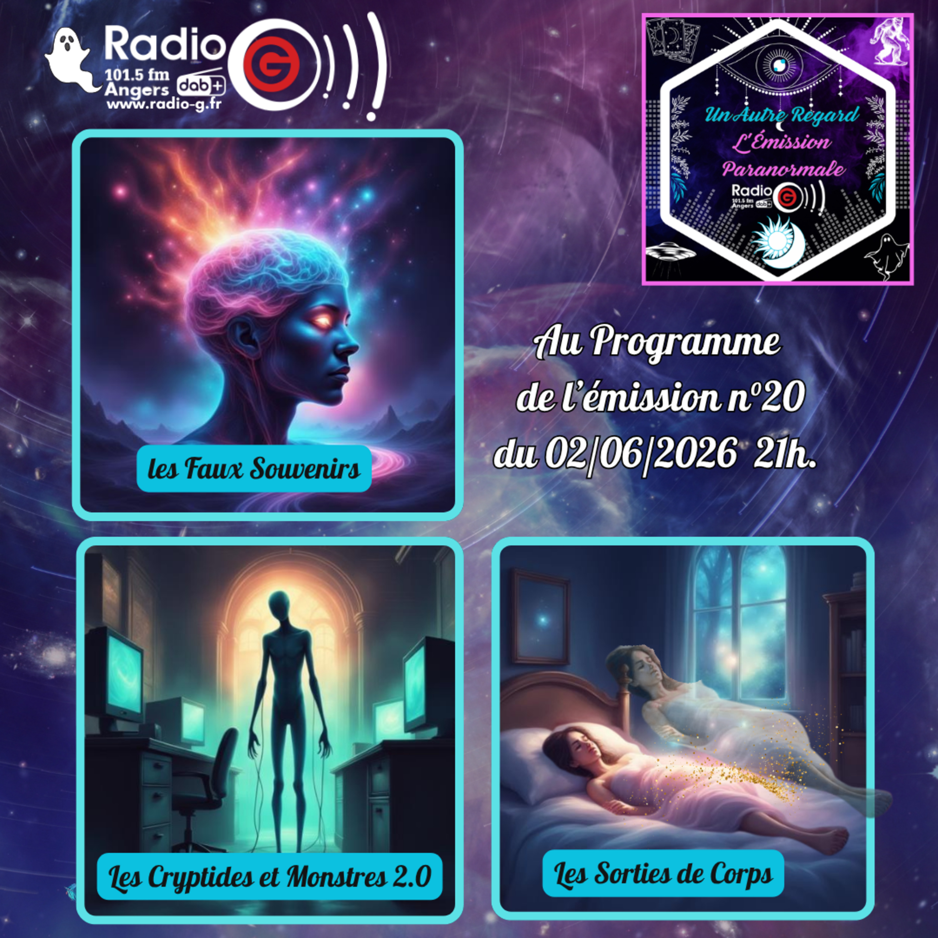 Emission du 02/06/26: les Faux Souvenirs/Créatures Digitales/ Expériences de Sortie de Corps episode artwork