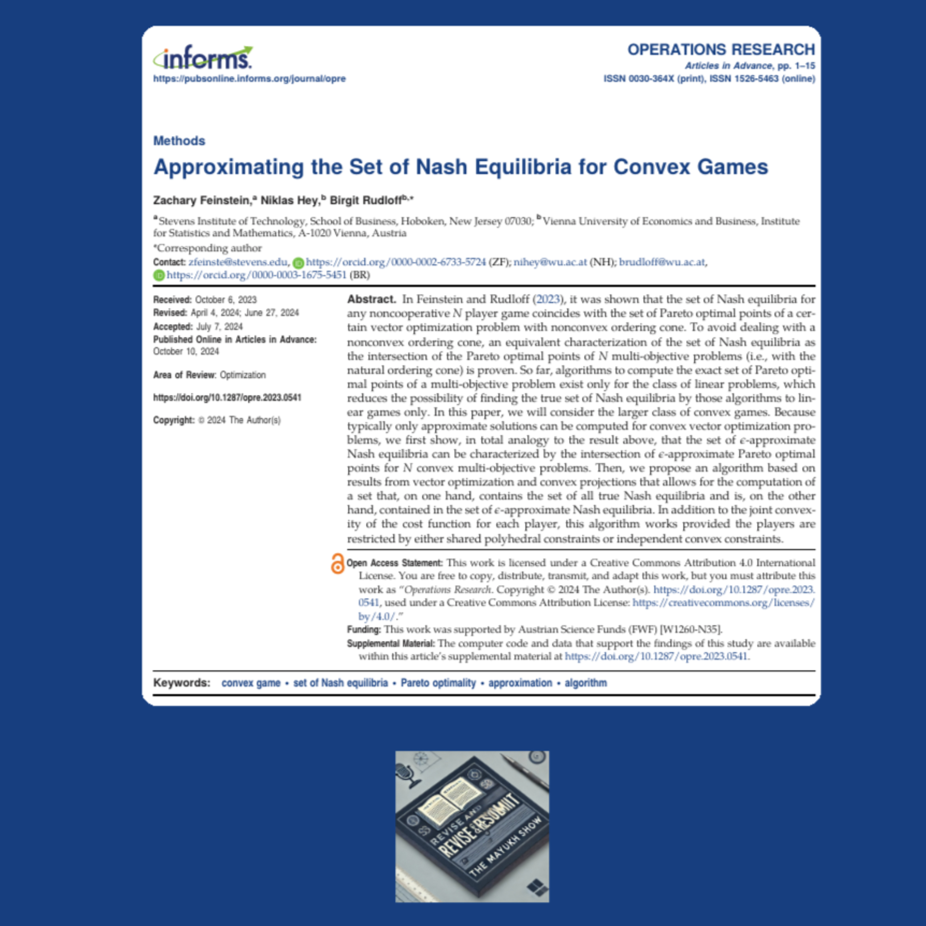 Approximating the Set of Nash Equilibria for Convex Games (Feinstein et al., 2024)