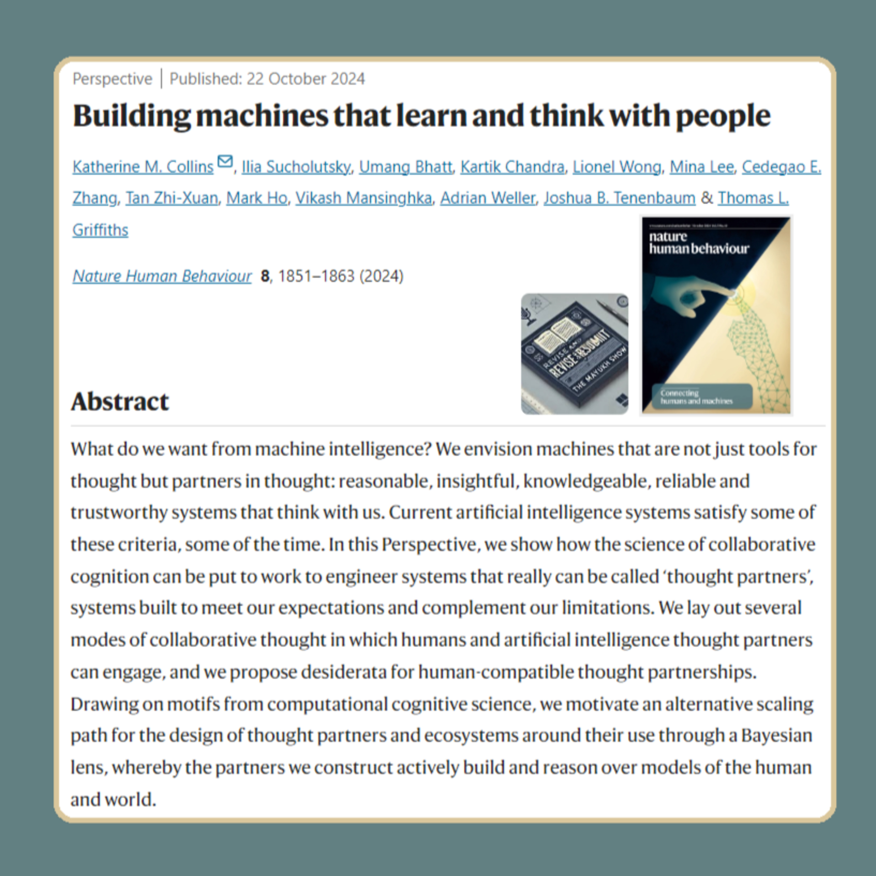Building machines that learn and think with people (Collins et al., 2024)