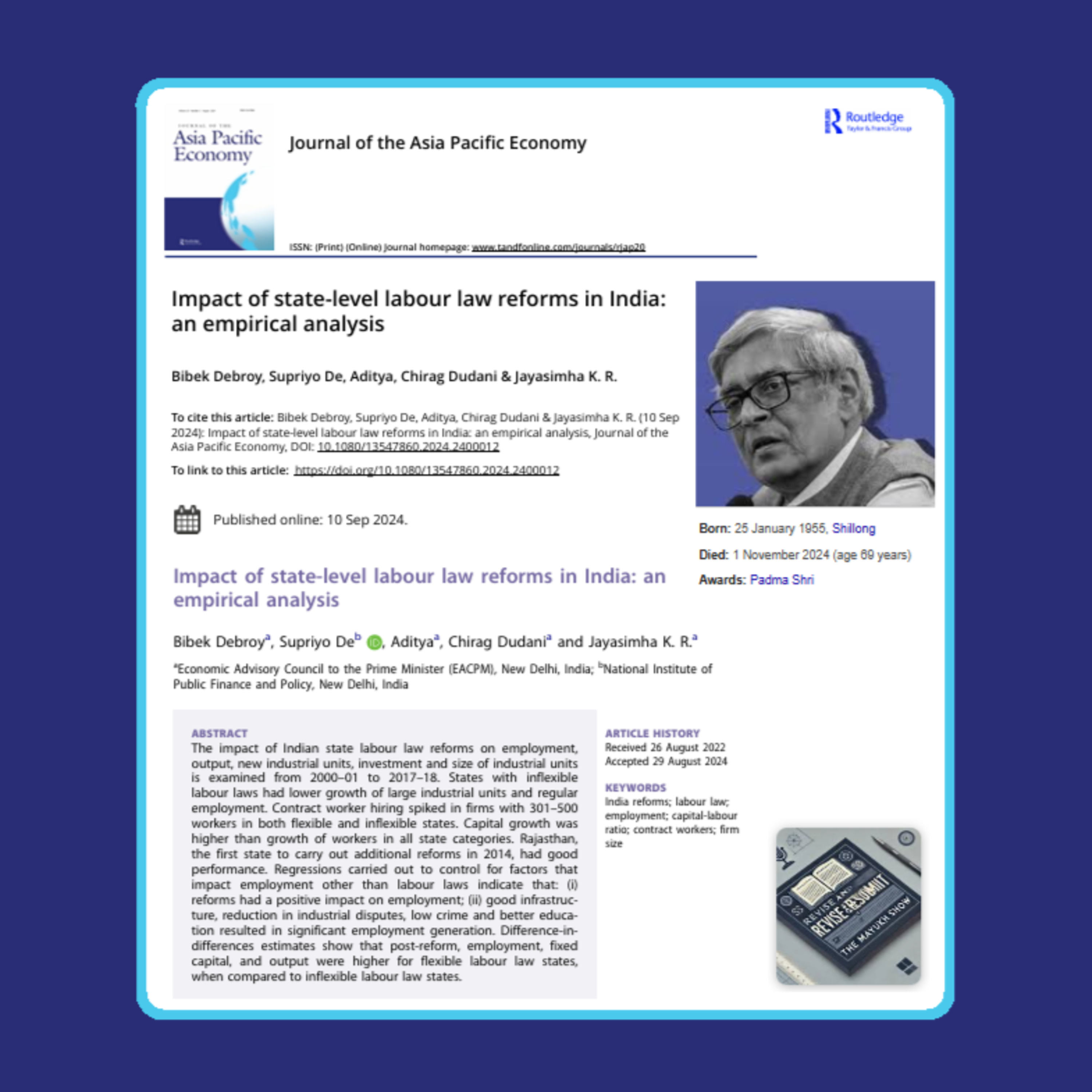 Impact of state-level labour law reforms in India (Debroy et al., 2024)