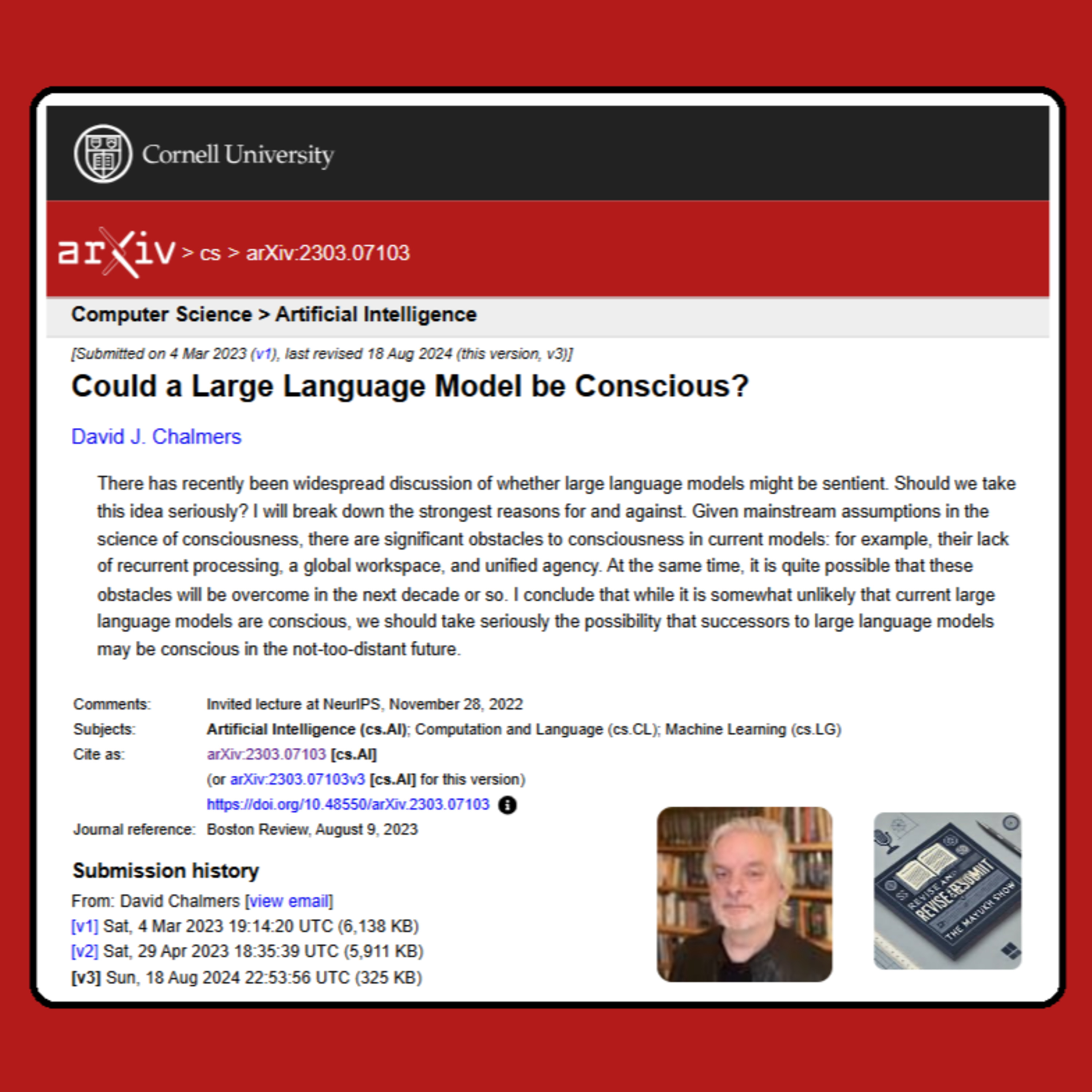 Could a large language model be conscious? (Chalmers 2022) - Weekend Classics