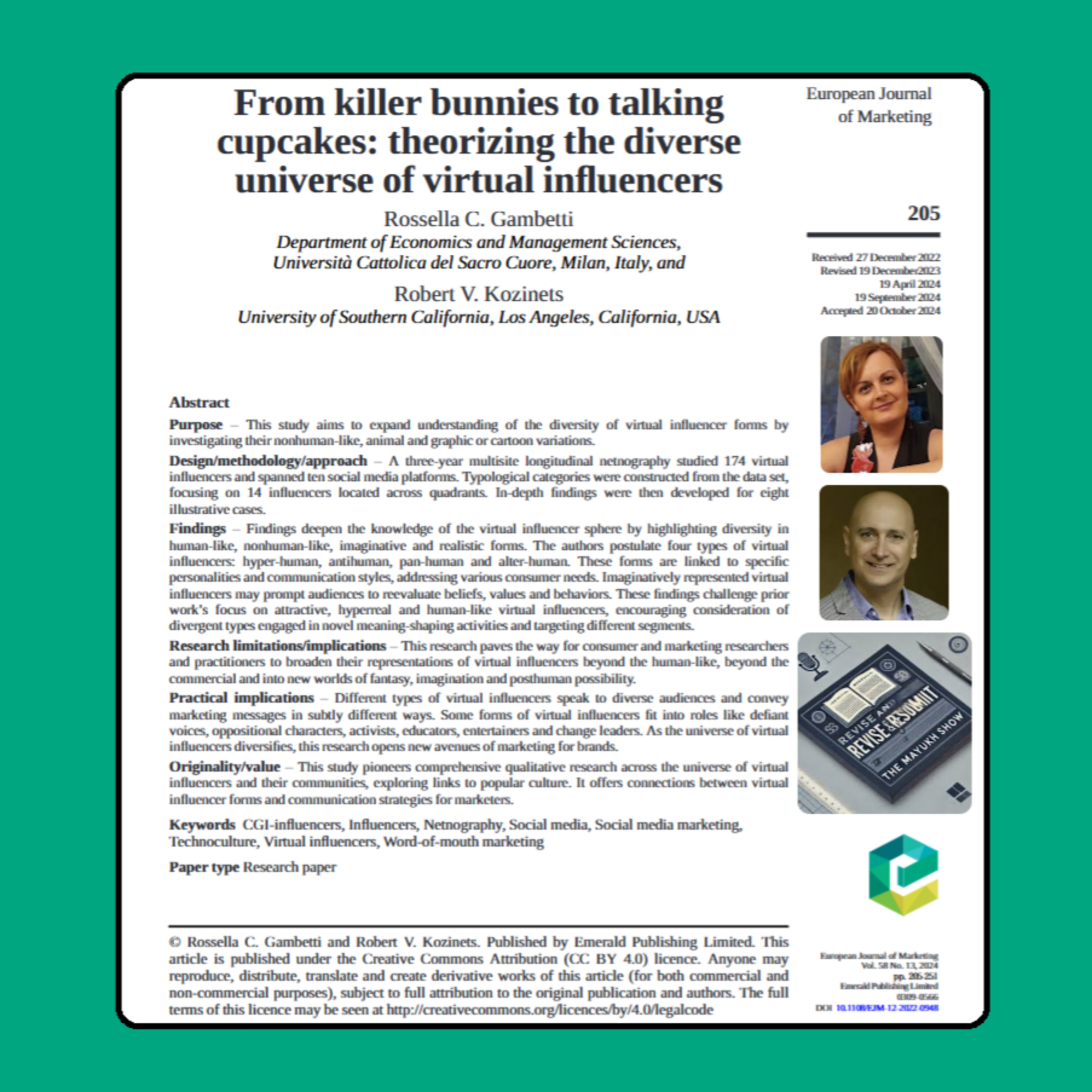 From killer bunnies to talking cupcakes (Gambetti & Kozinets, 2024)
