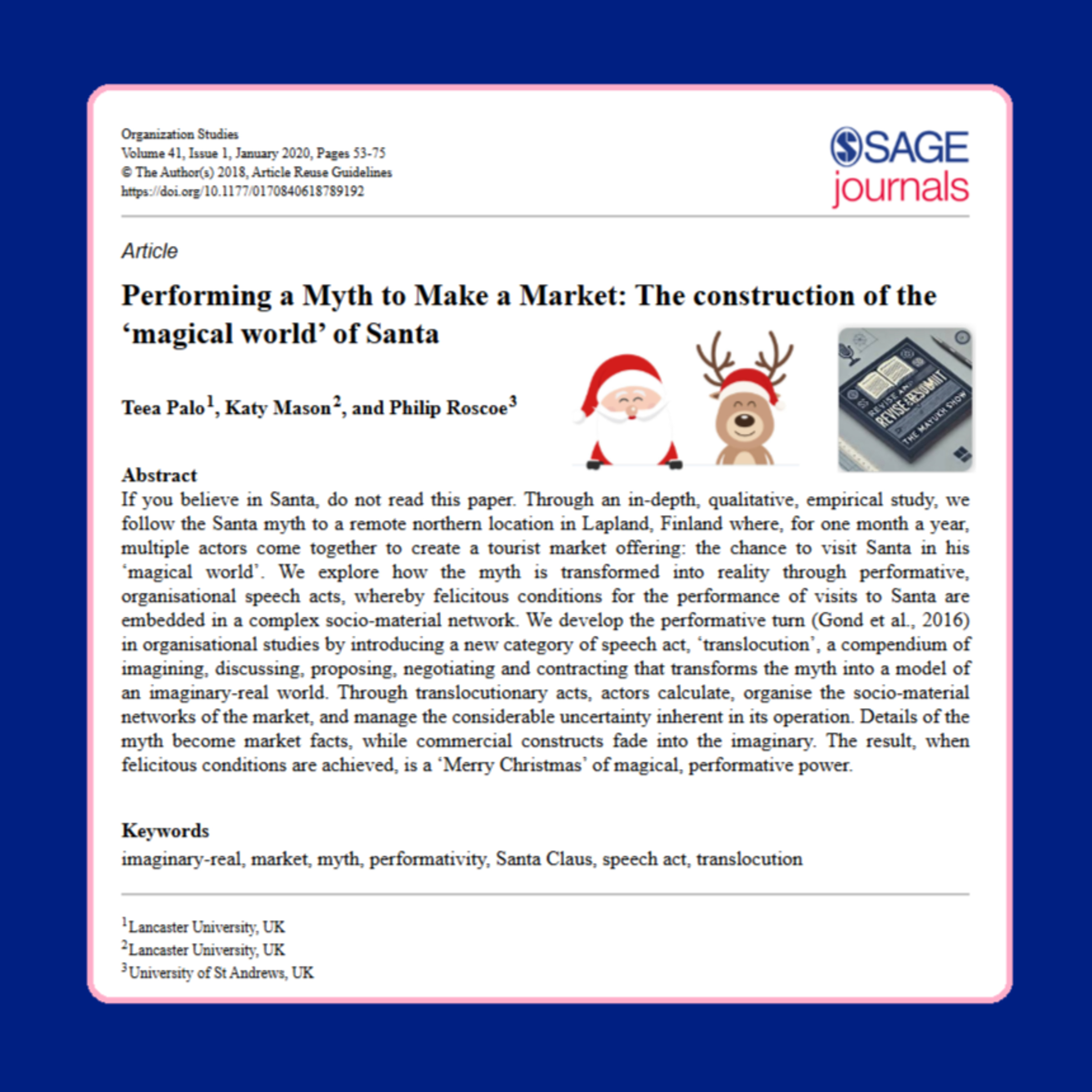 The Construction of the 'Magical World' of Santa (Palo et al., 2020)
