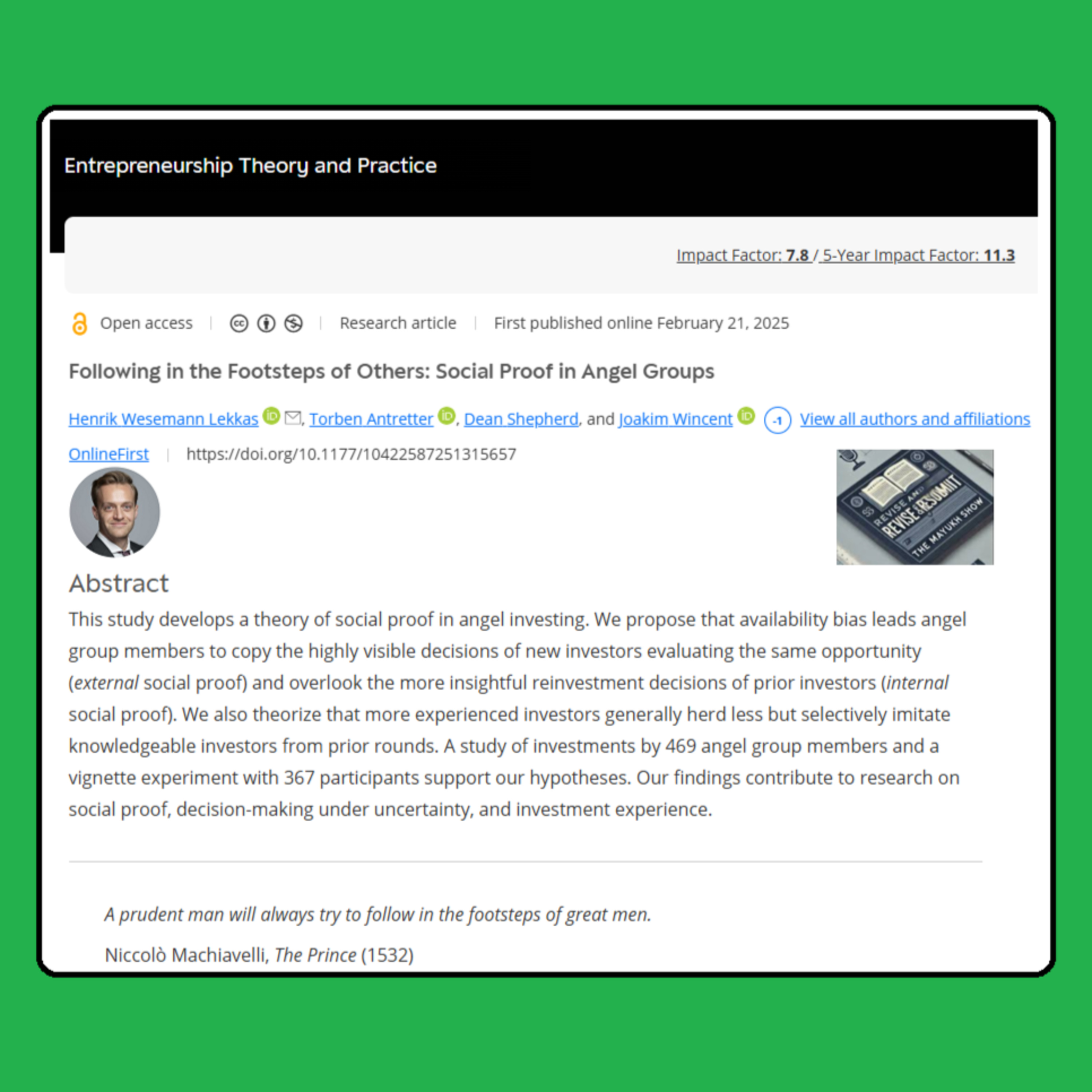 Social Proof in Angel Groups (Wesemann et al., 2025) | ETP FT50 episode artwork