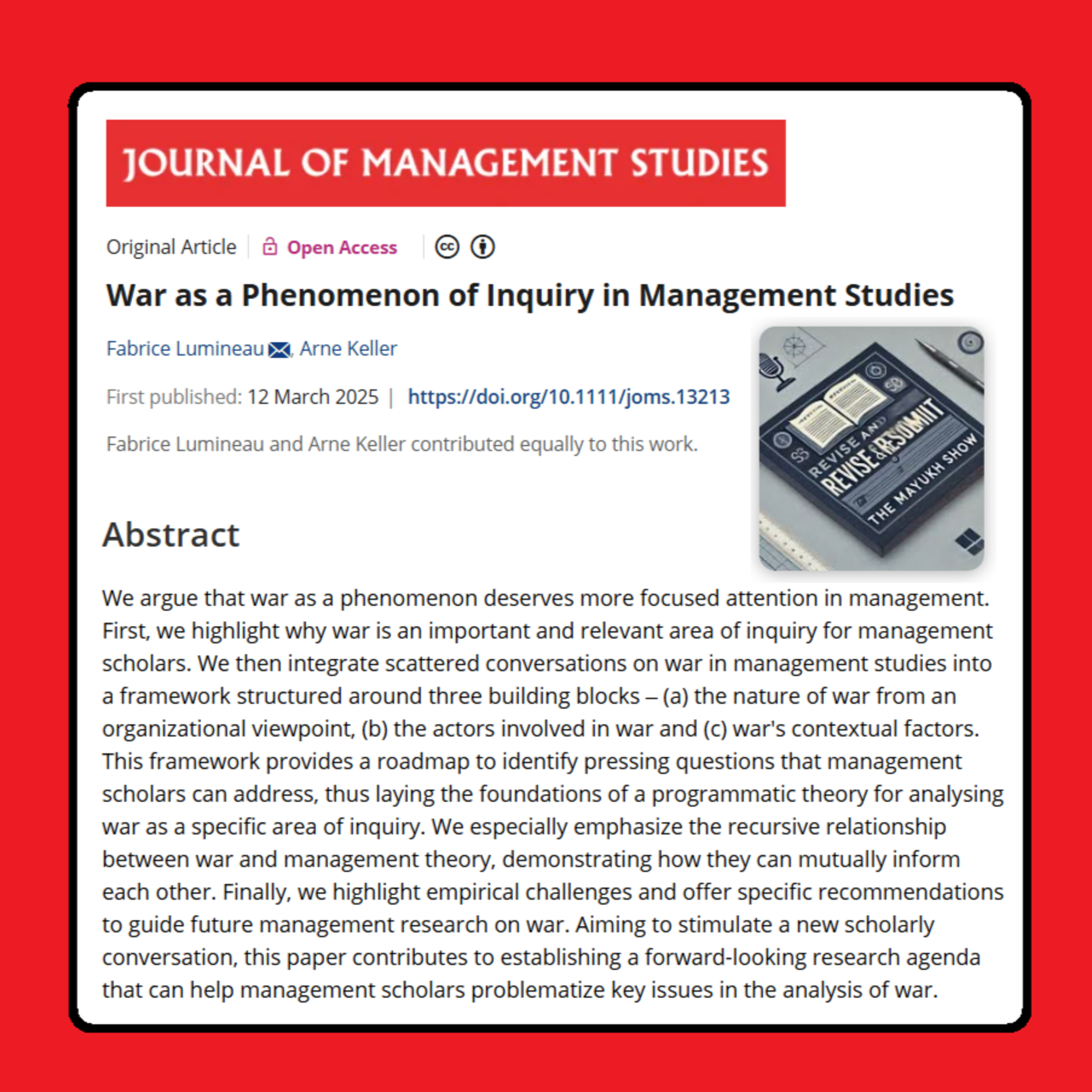 Revise and Resubmit - The Mayukh Show