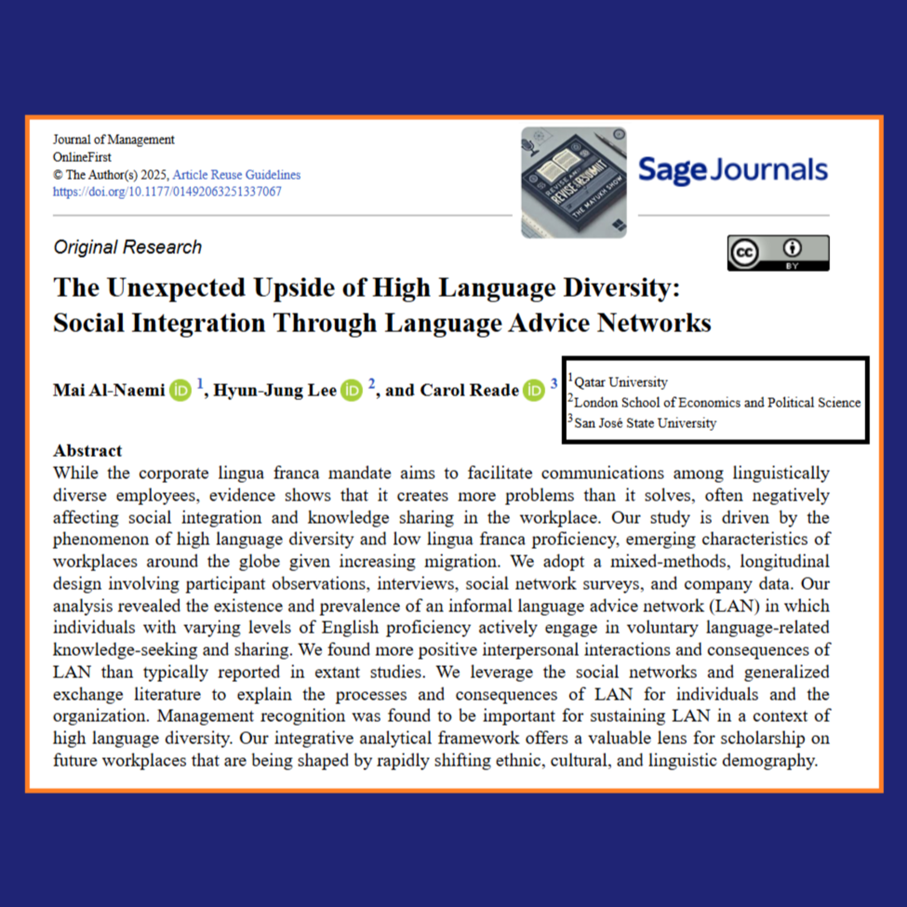 The Unexpected Upside of High Language Diversity (Al-Naemi et al 2025) | FT50 JoM