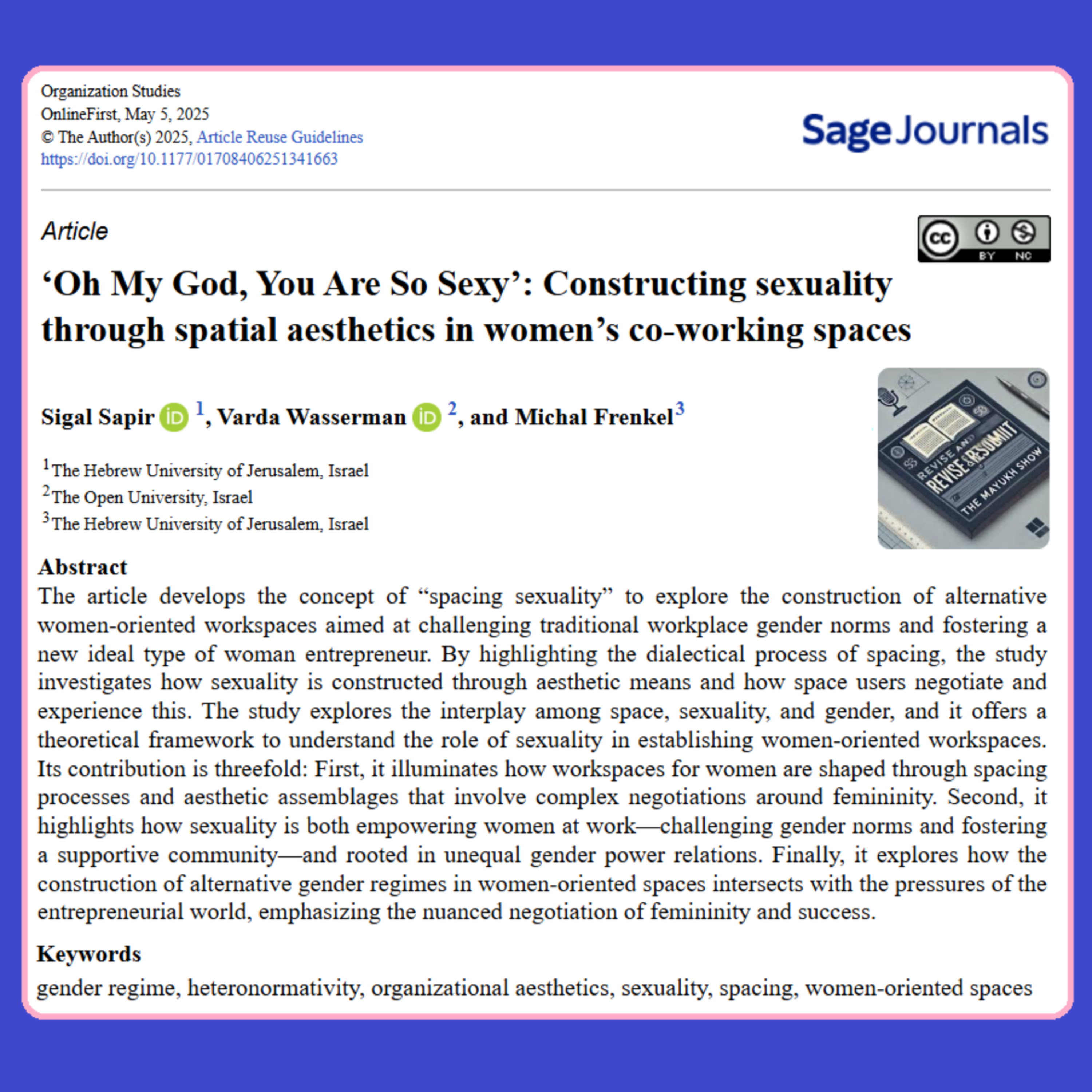 Constructing sexuality through spatial aesthetics (Sapir et al 2025) | FT50 OS episode artwork