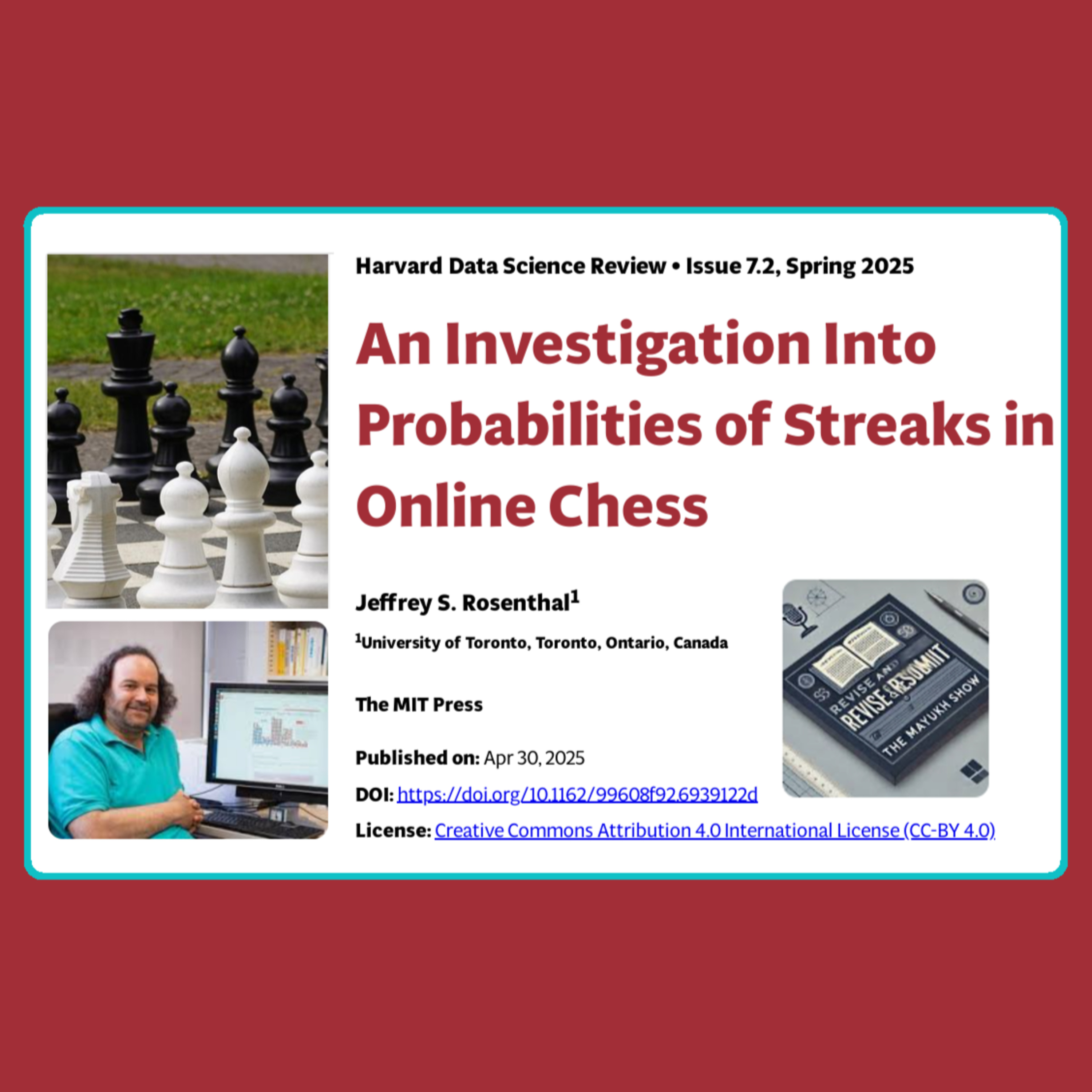 An Investigation Into Probabilities of Streaks in Online Chess (Rosenthal 2025)