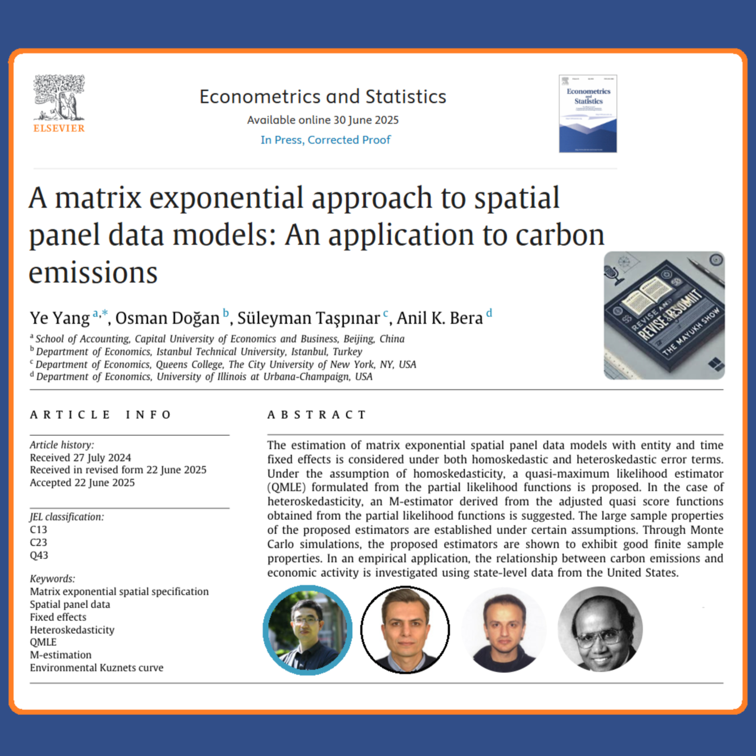 A matrix exponential approach to spatial panel data models (Yang et al 2025)