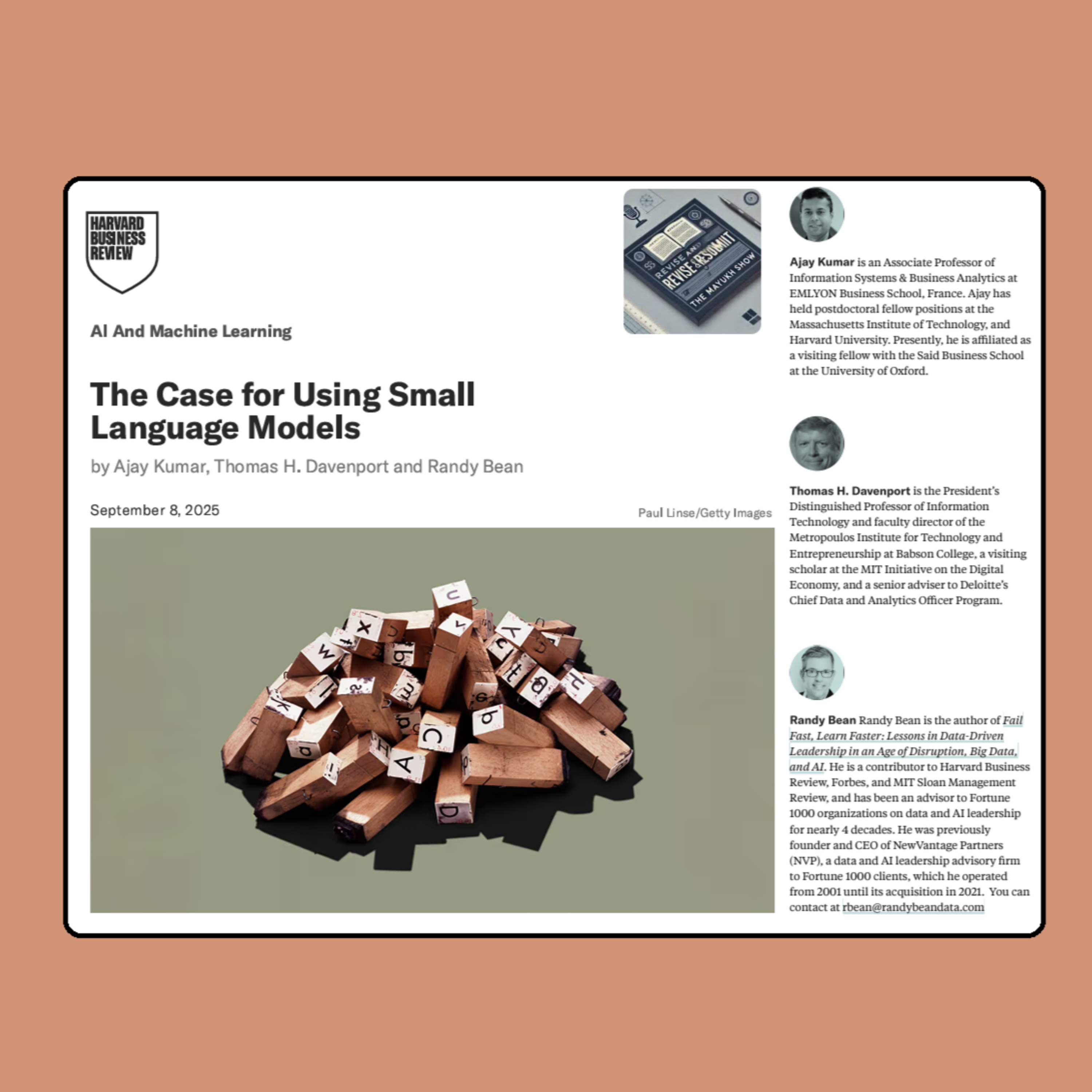The Case for Using Small Language Models (Kumar et al., 2025) | FT50 HBR