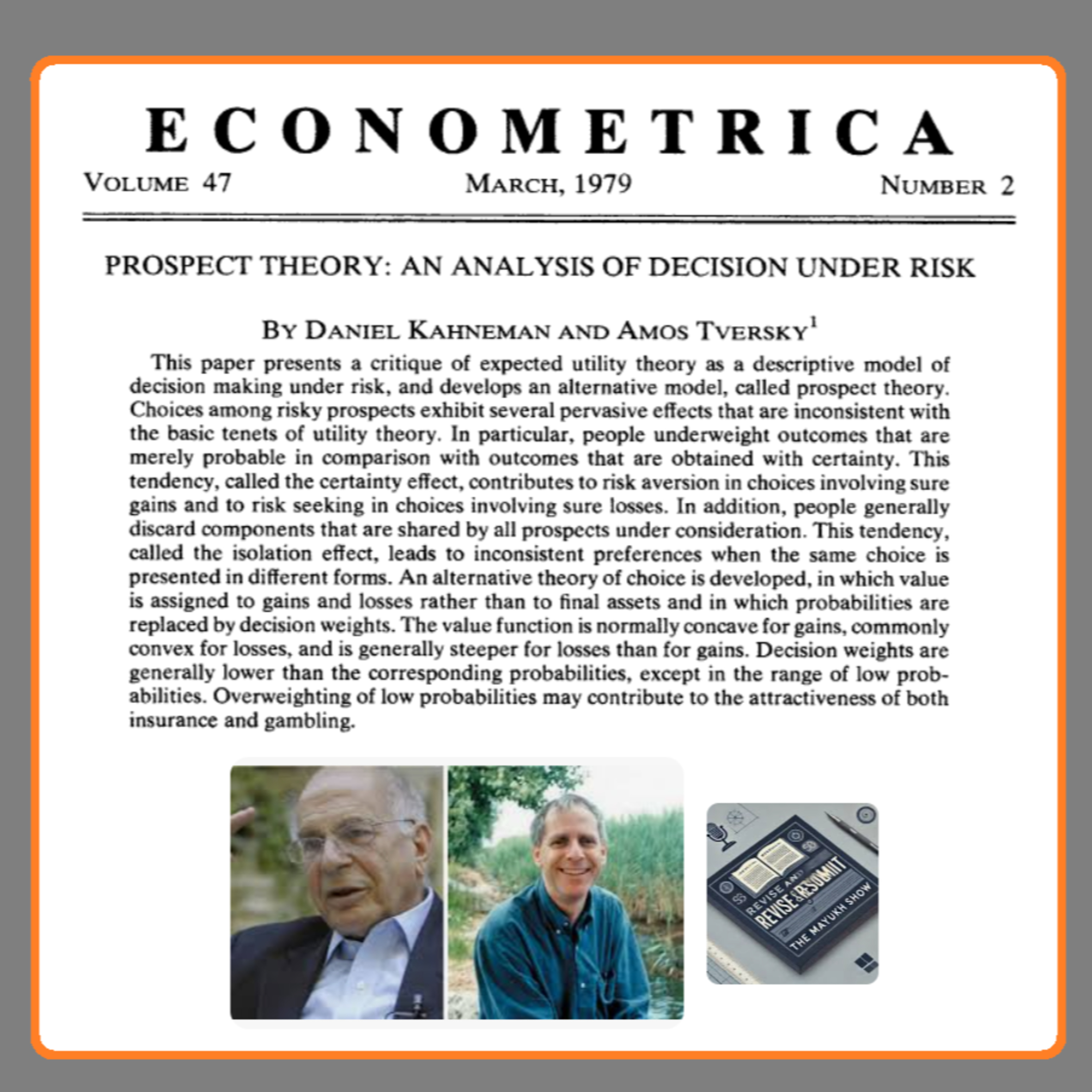 Prospect Theory (Kahneman & Tversky, 2025) - Weekend Classics