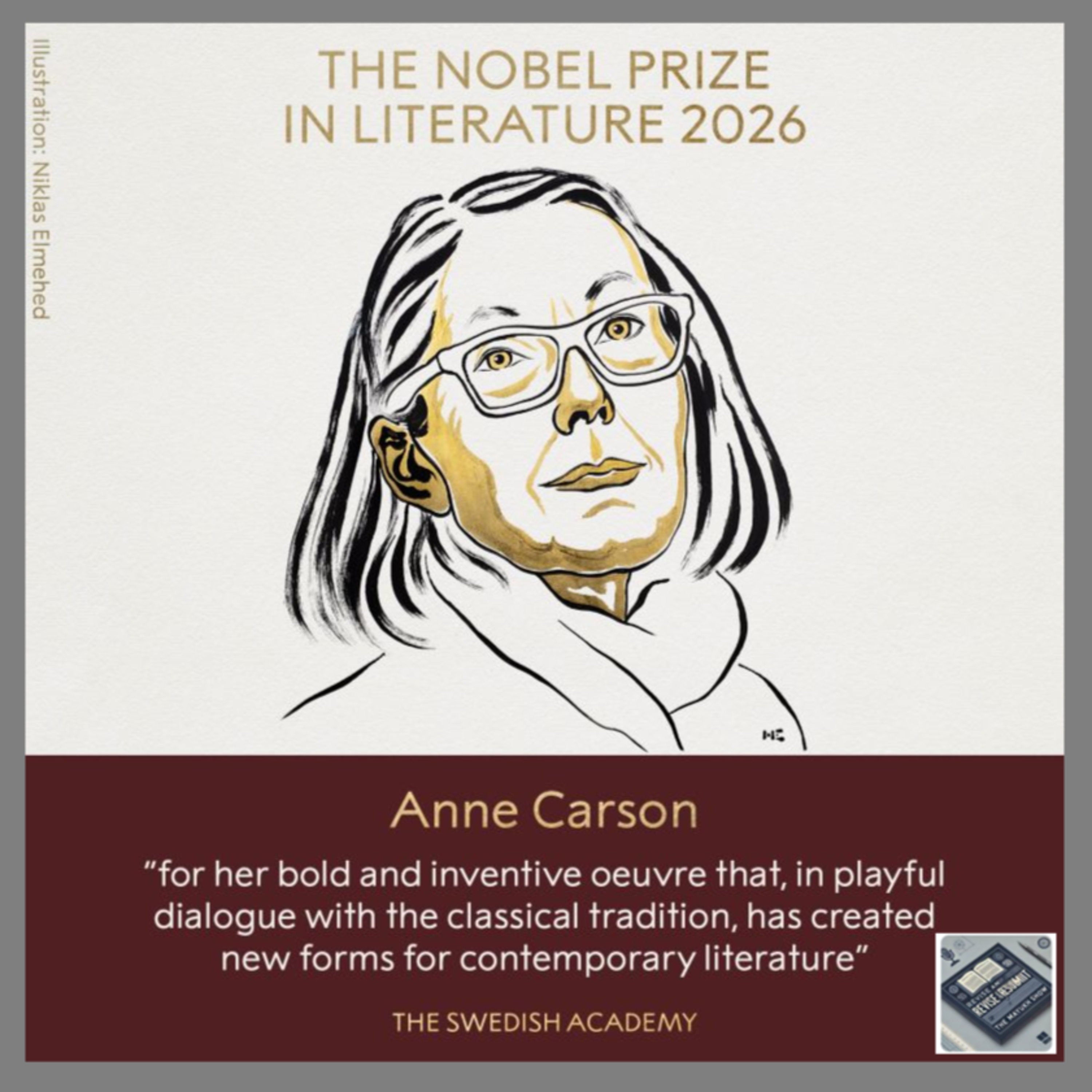 Nobel Prize in Literature 2026 - Anne Carson