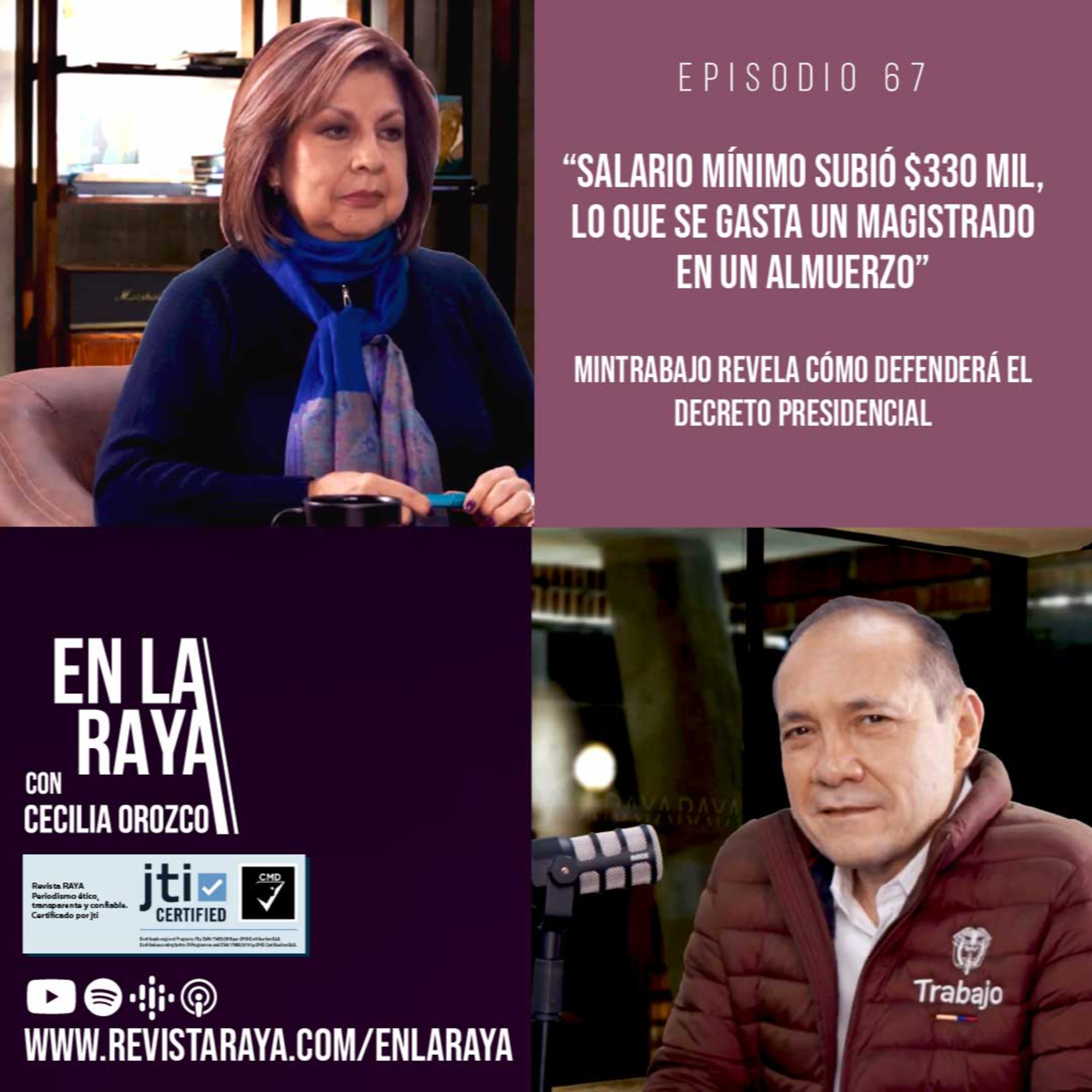 “Salario mínimo subió $330 mil, lo que se gasta un magistrado en un almuerzo” episode artwork
