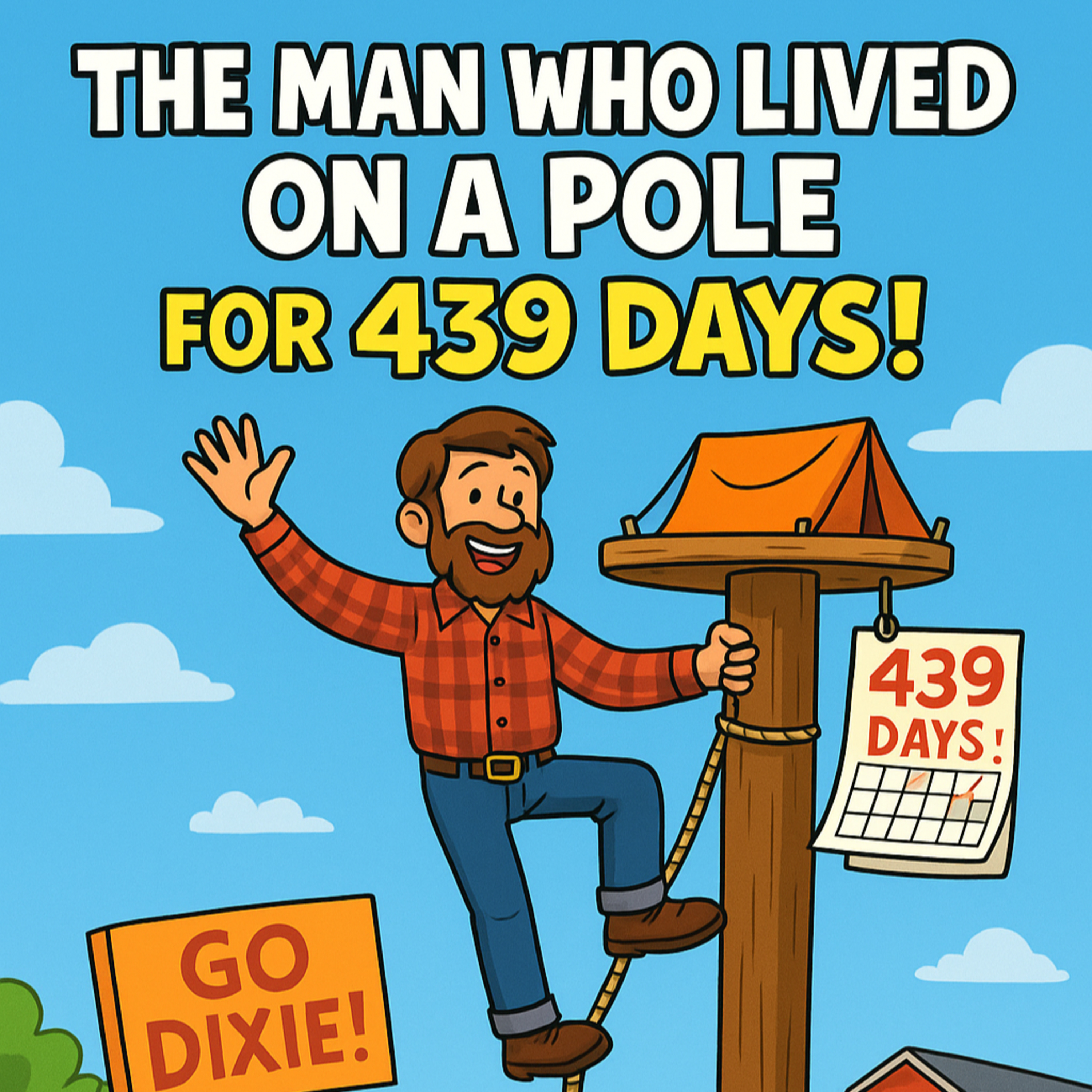 Imagine climbing to the top of a pole… and living there for over a YEAR! 😱
