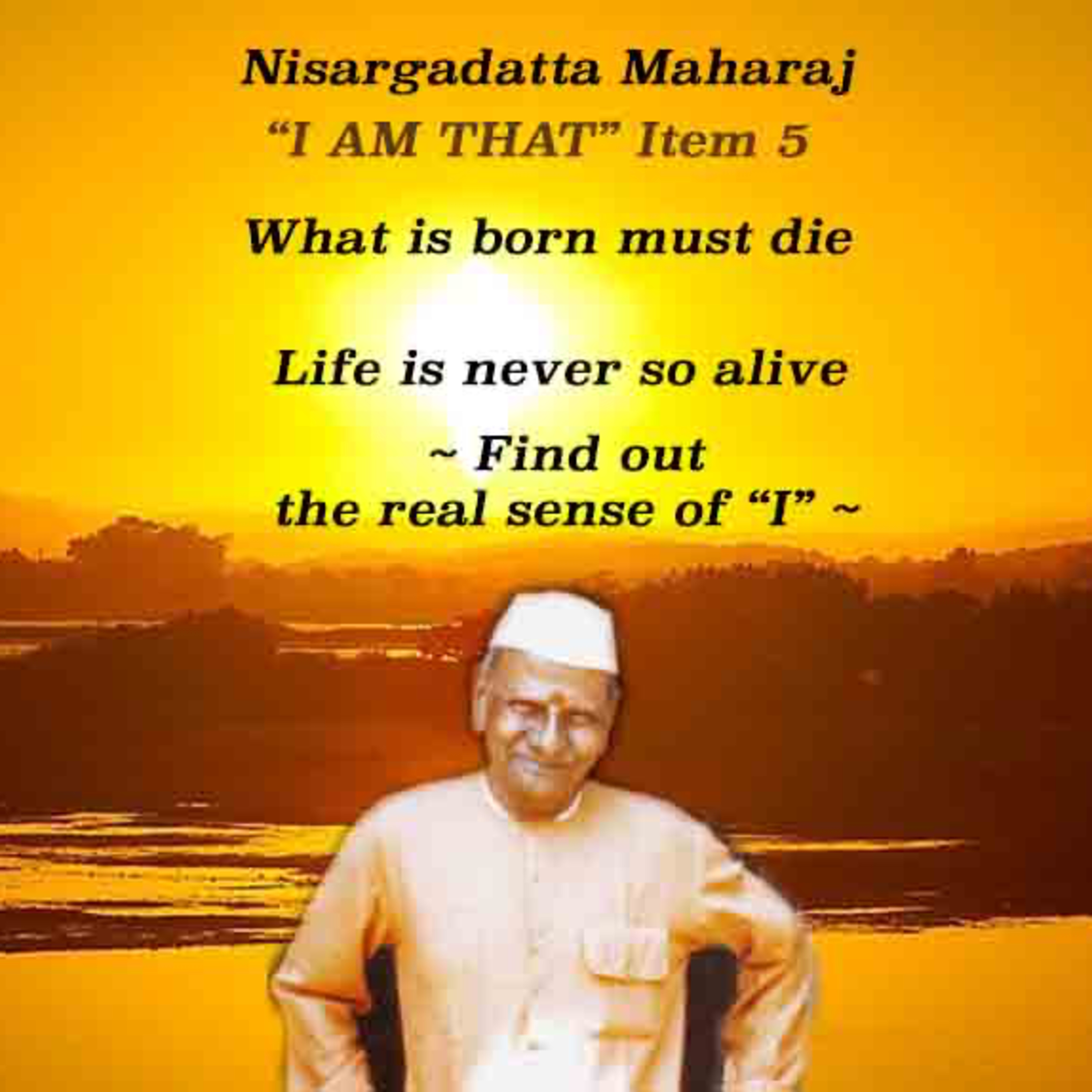 Nisargadatta Maharaj ~ I Am That ~ Item 5. What Is Born Must Die (Find out the Eternal, Real "I") episode artwork