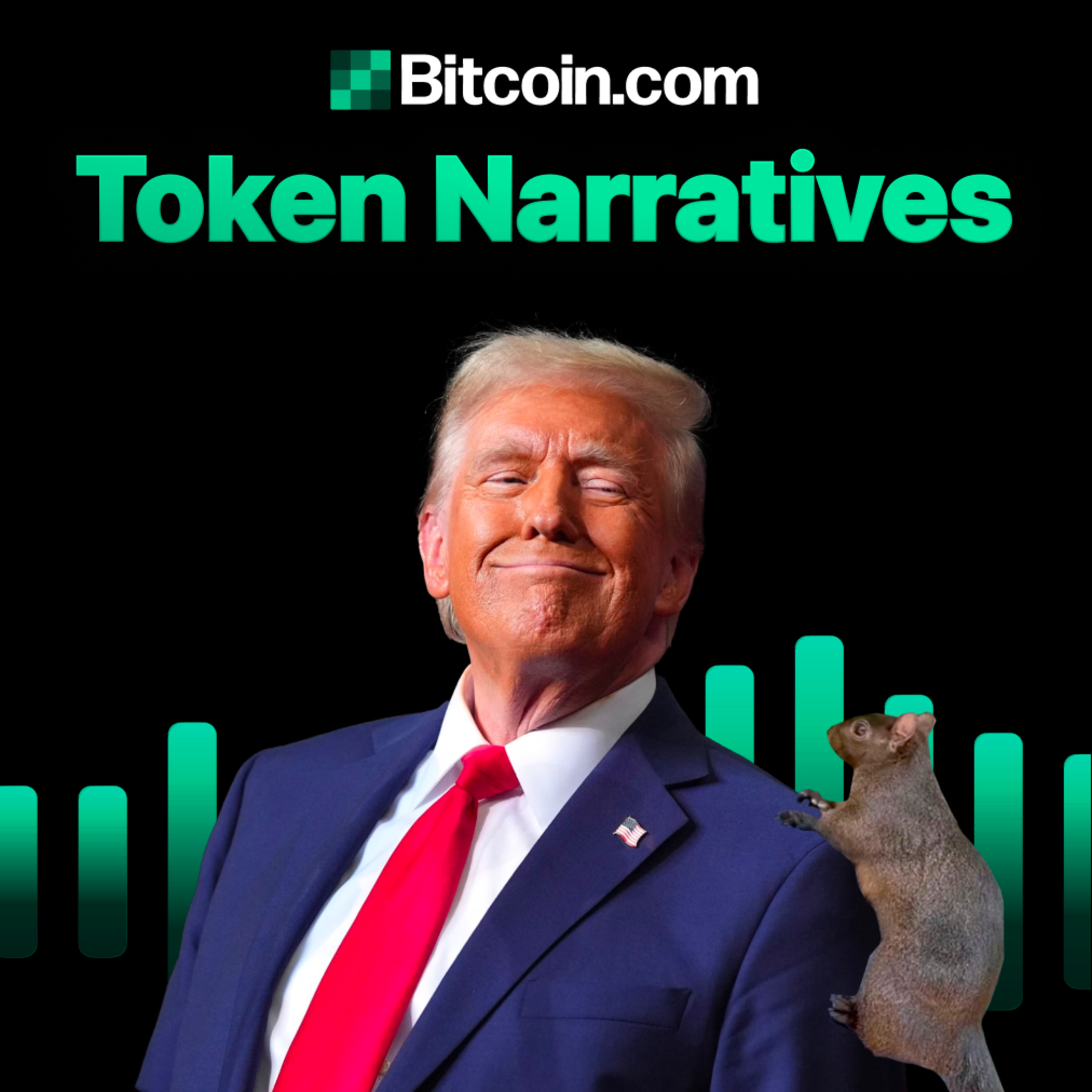 Trump WINS, $1000 25th episode celebration, $PNUT, and more!: Token Narratives Ep. 25 episode artwork