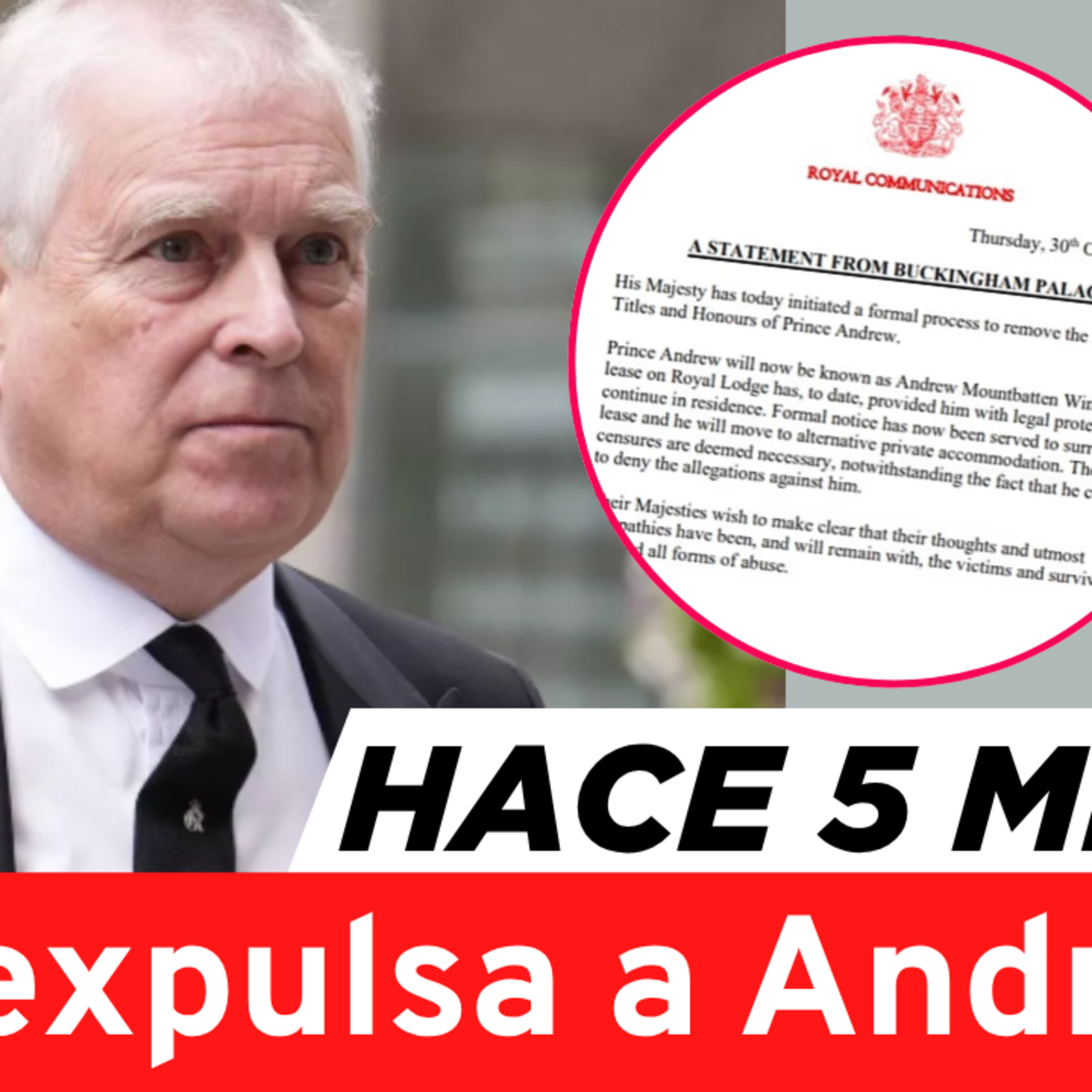 El rey Carlos expulsa a Andrés del palacio y lo borra de la realeza episode artwork