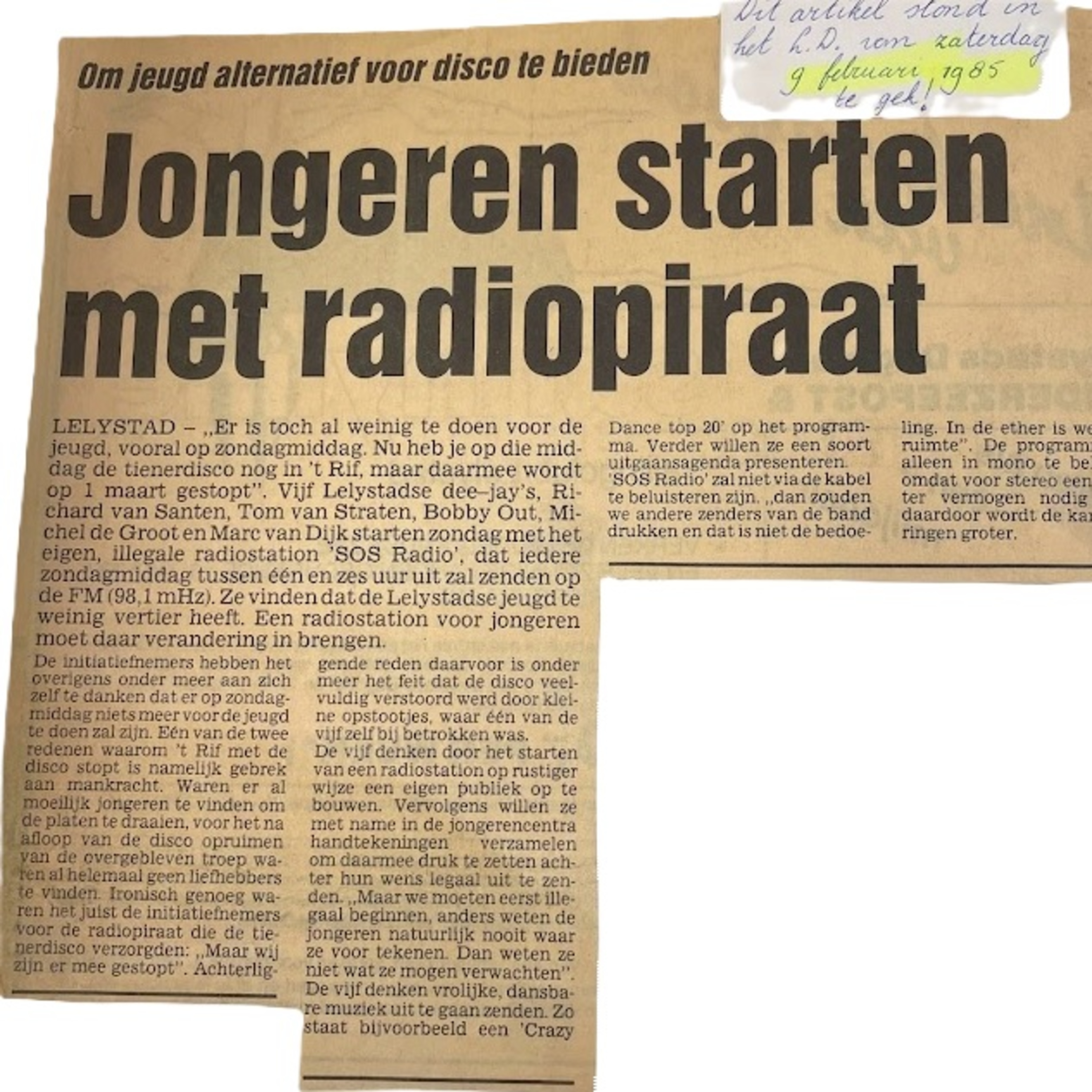 Radio Lelystad de piraat van toen...