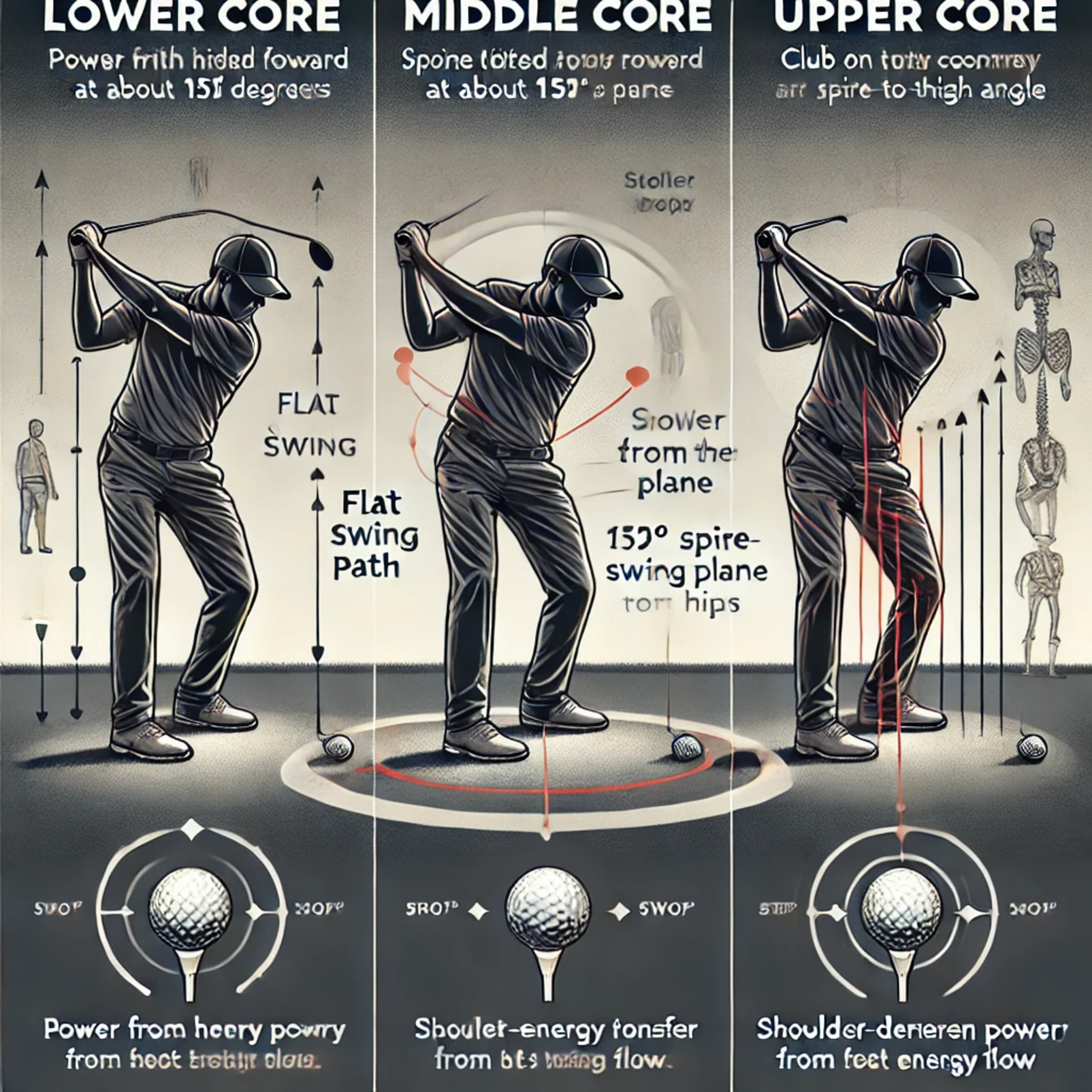 #209 Die drei Schwungprofile im Golf: Lower Core, Middle Core und Upper Core (in Deutsch)