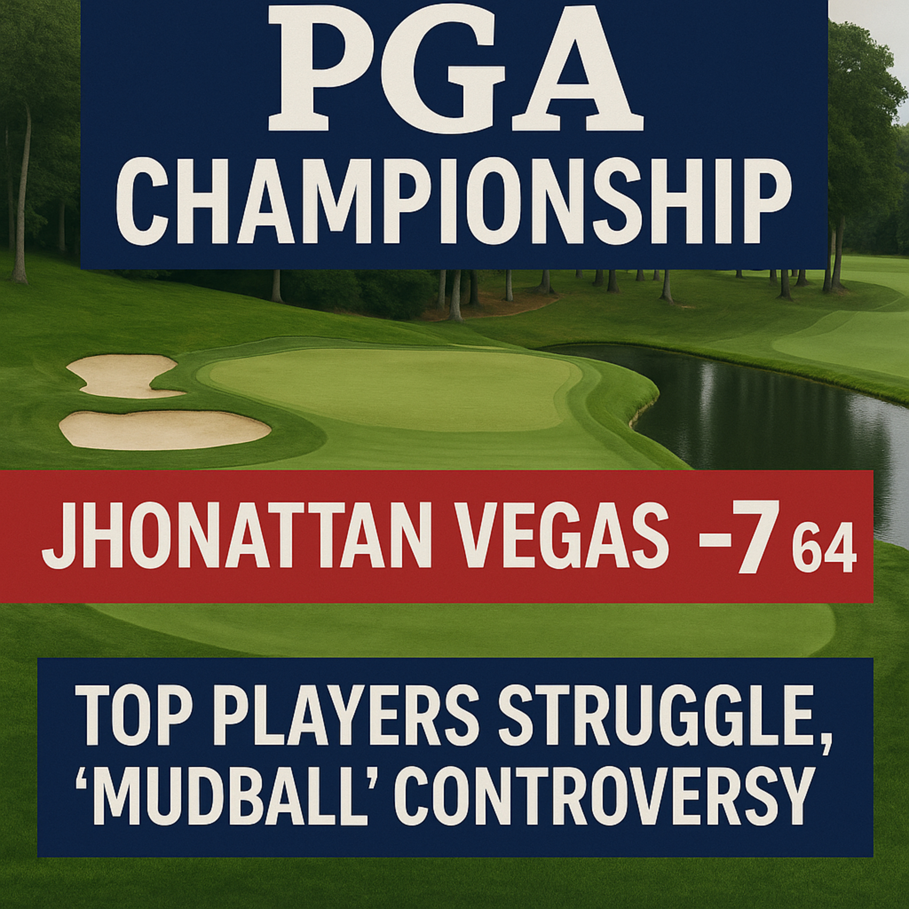 #225 PGA Championship Opens with Vegas Lead and “Mudball” Controversy