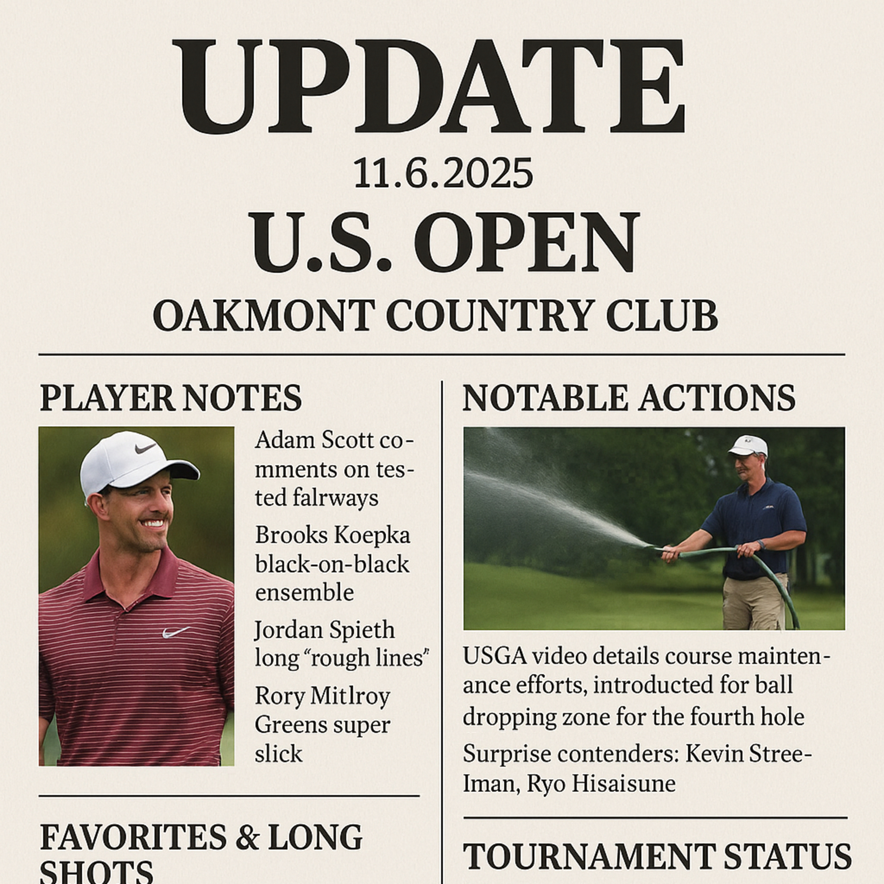 #251 UPDATE – 11.06.2025 – U.S. OPEN – OAKMONT GOLF CLUB