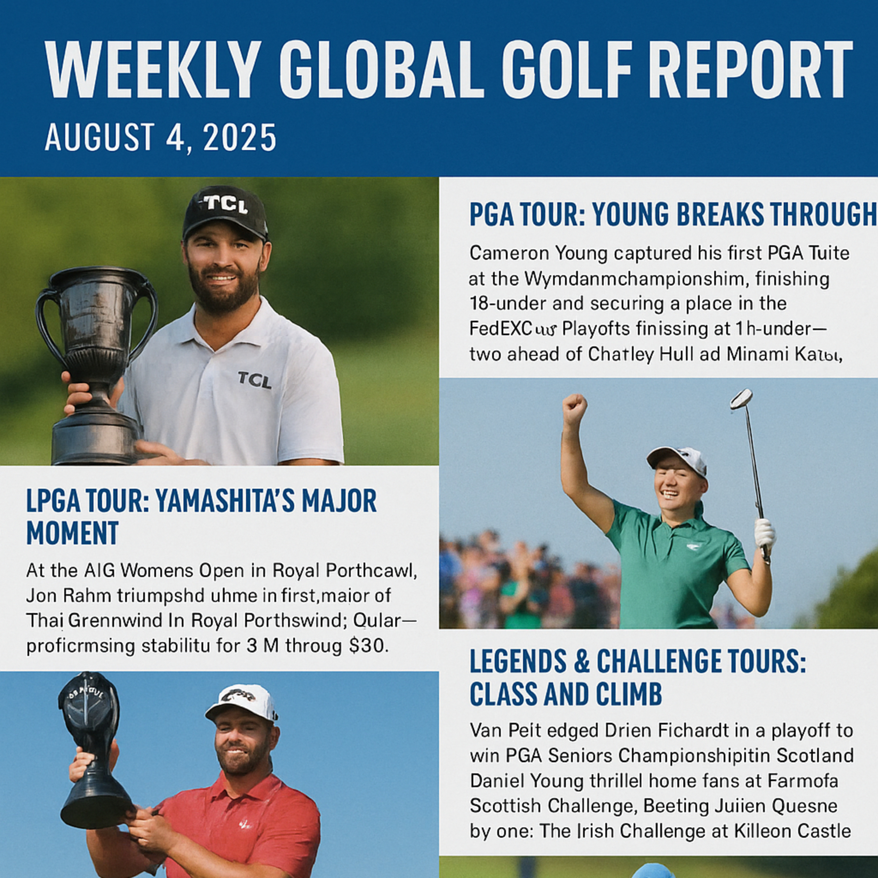 #305 Weekly Global Golf Report – August 4, 2025 PGA Tour: Young Breaks Through