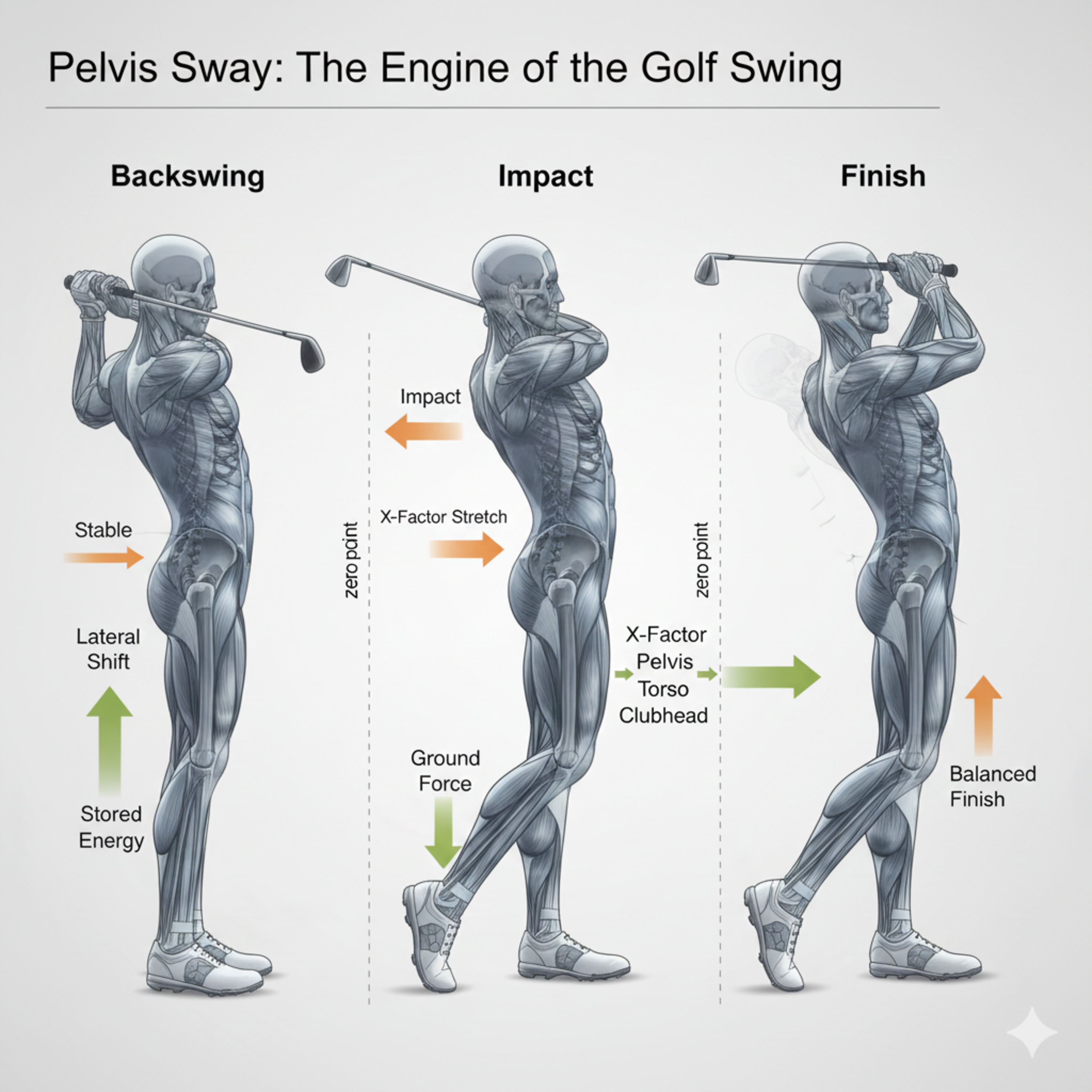#447 Pelvis Sway – The Engine Room of an Efficient Golf Swing