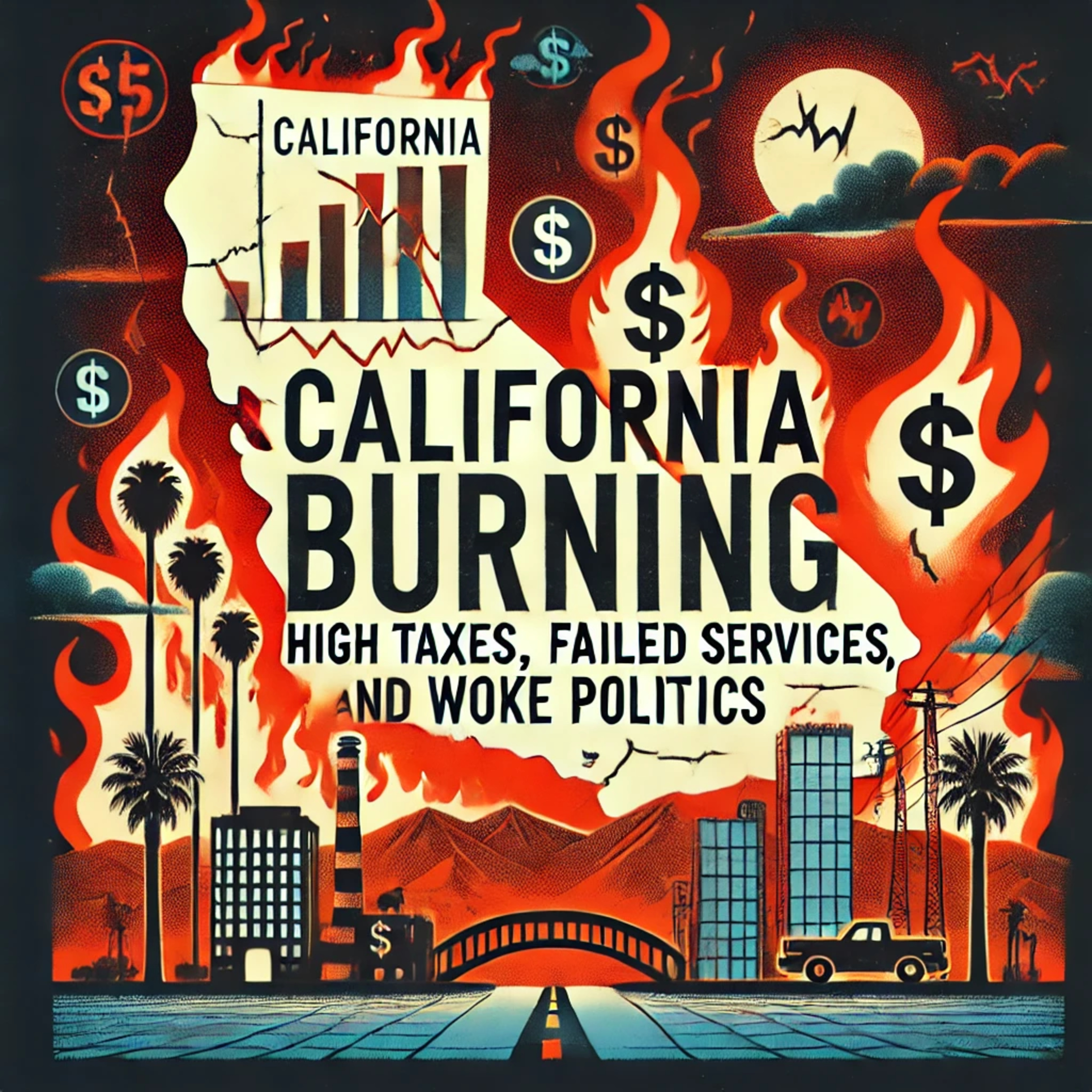 California Burning: High Taxes, Failed Services, and Woke Politics episode artwork