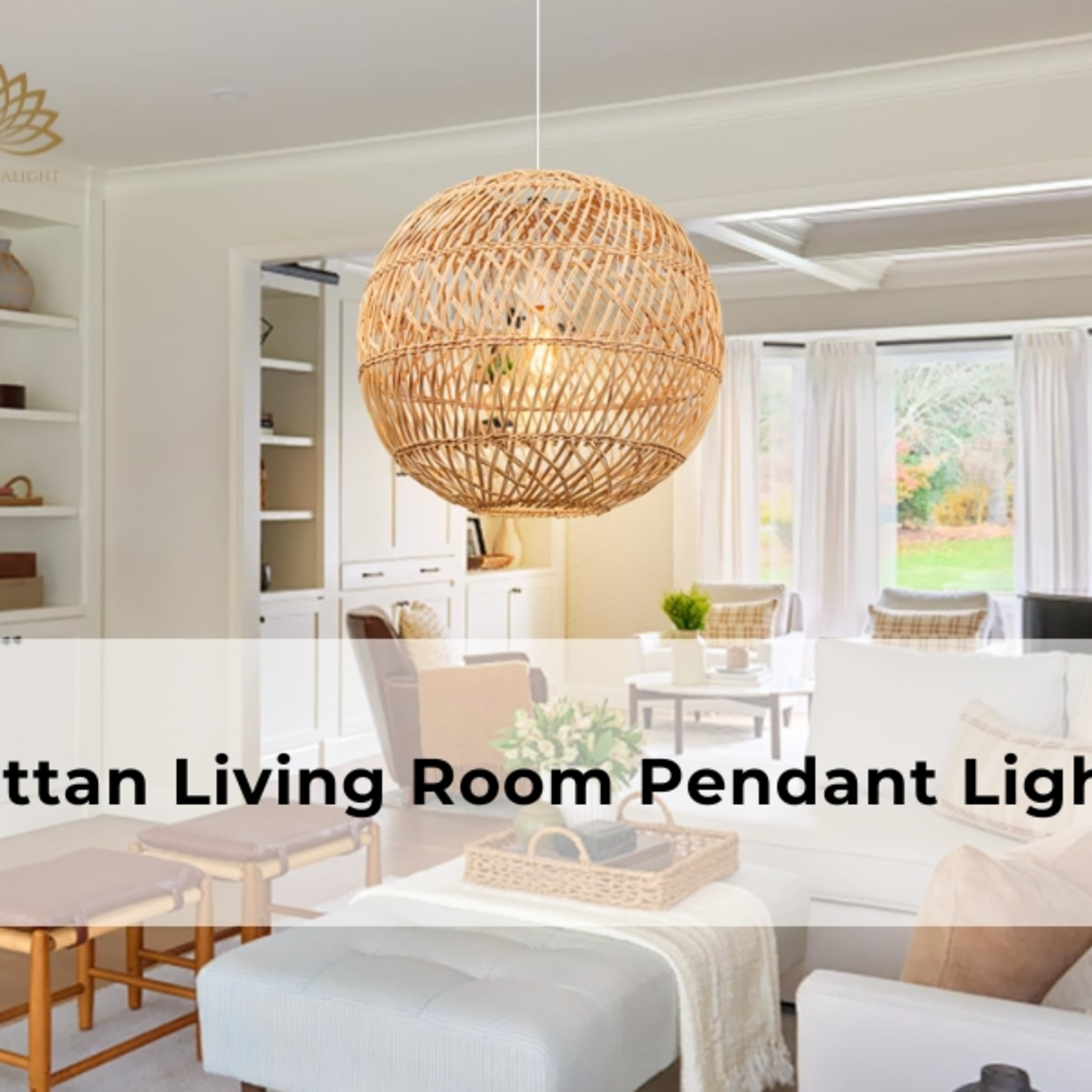 Rattan Pendant Light for Living Room