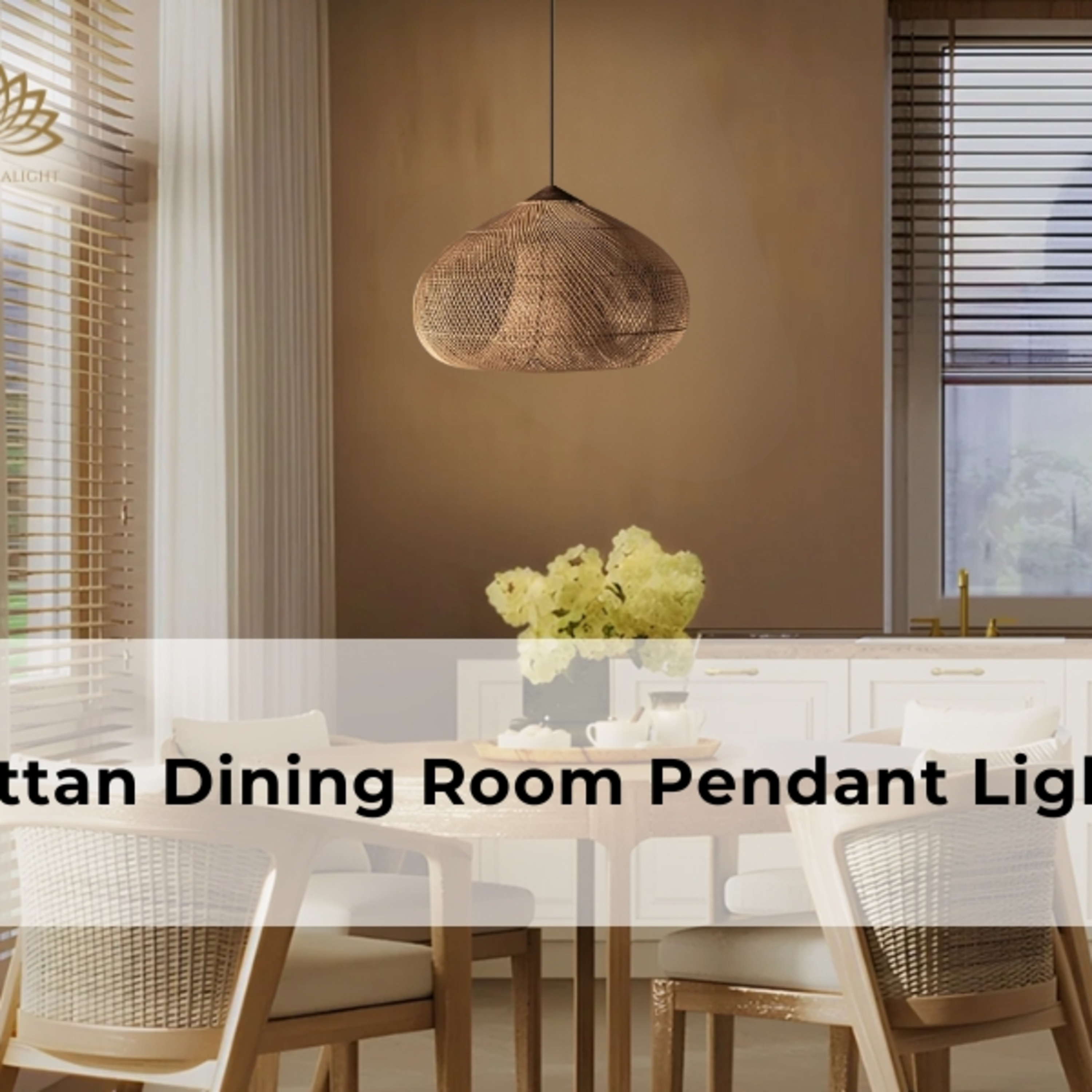 Rattan Pendant Light for Dining Room