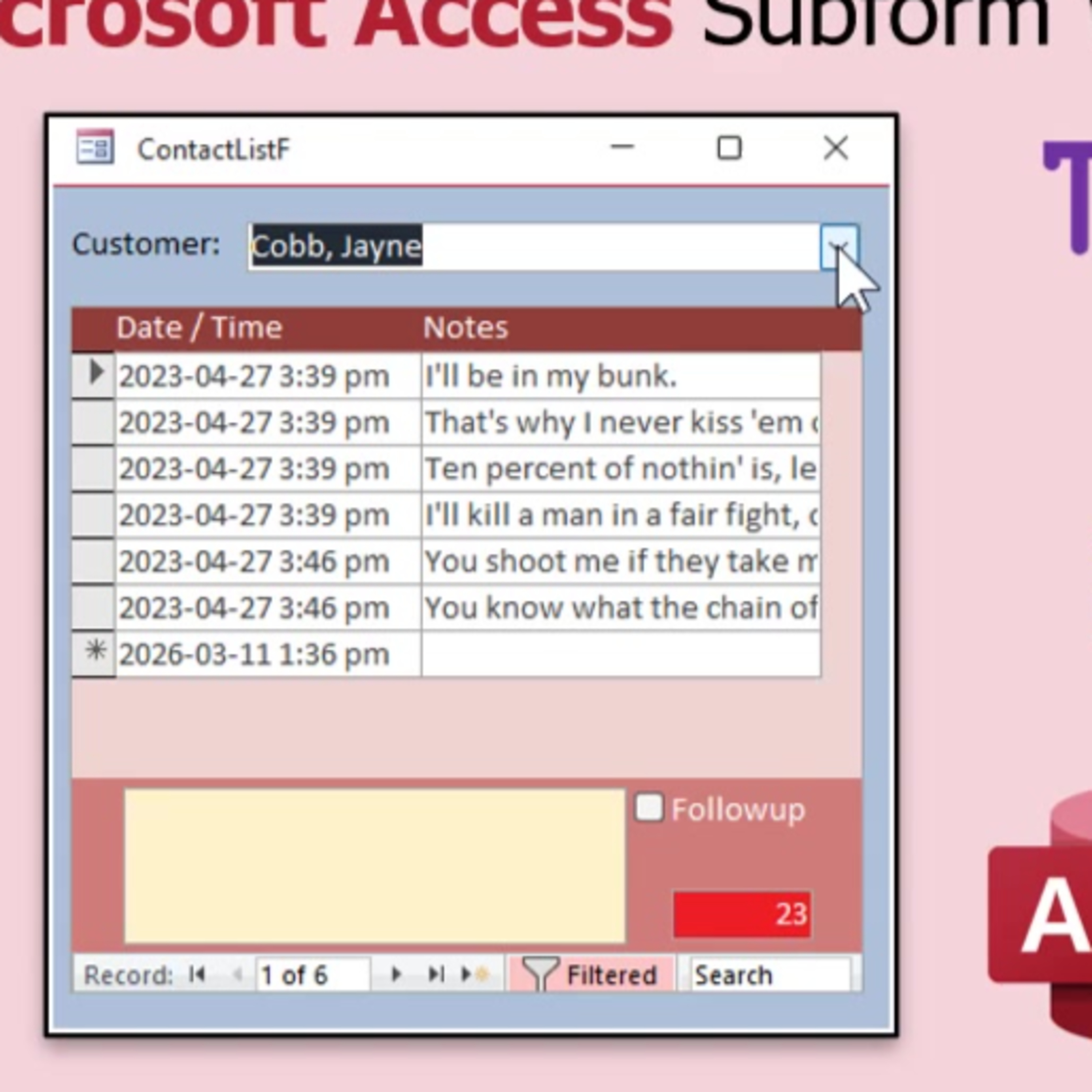 How to Filter a Microsoft Access Subform With a Combo Box episode artwork