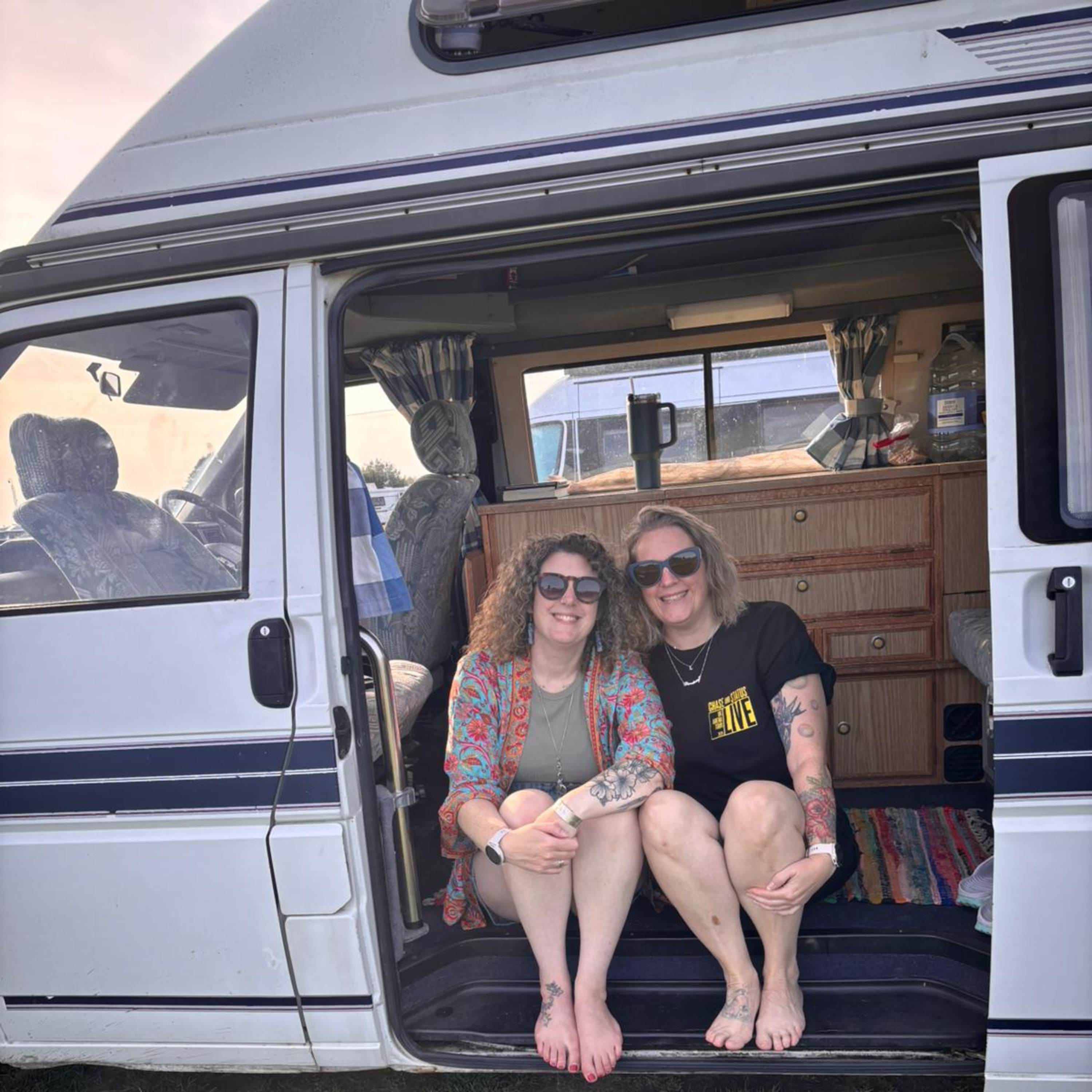 Opened the back of the van and watched the sunrise episode artwork