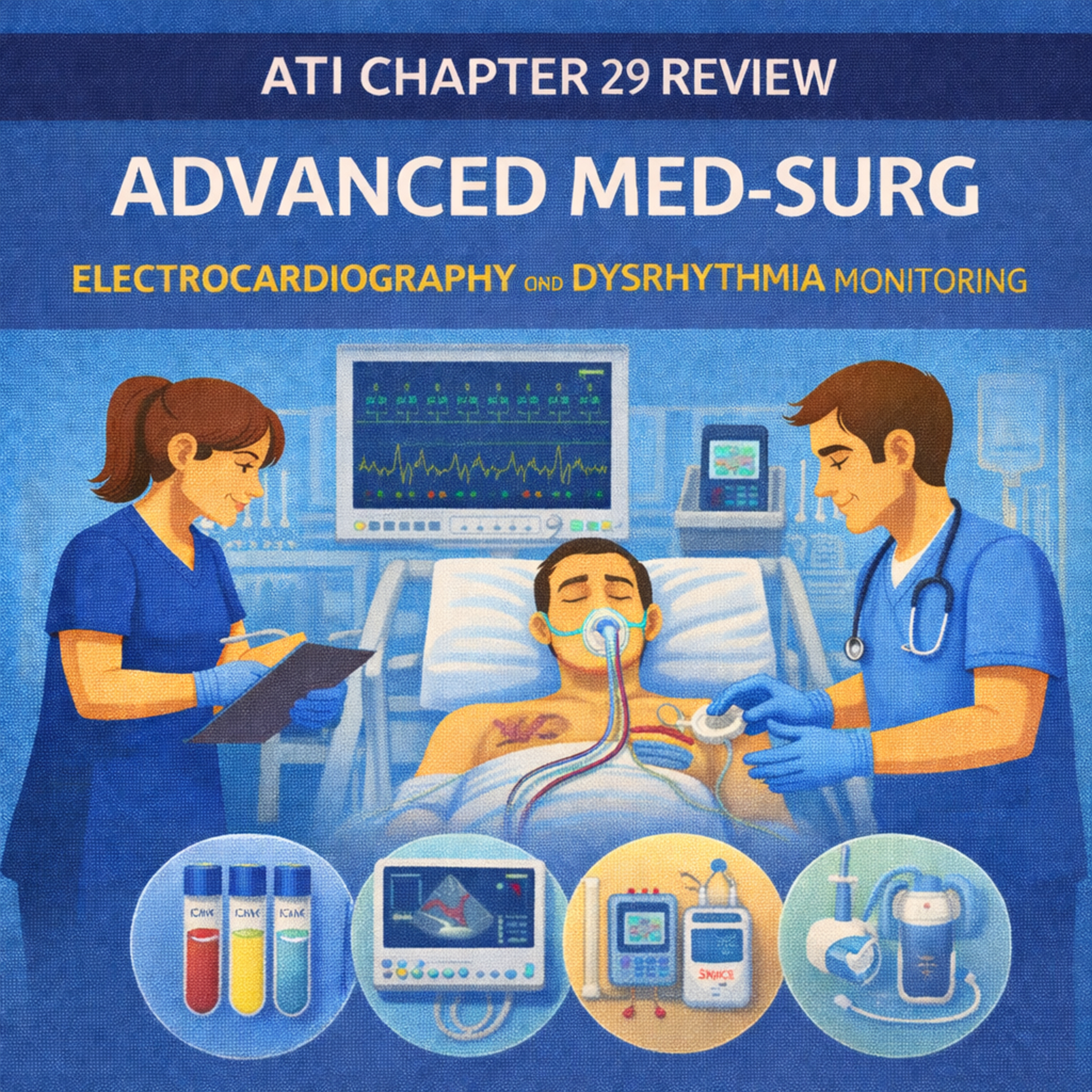 ATI Chapter 29 Review: Advanced Med-Surg – Electrocardiography and Dysrhythmia Monitoring